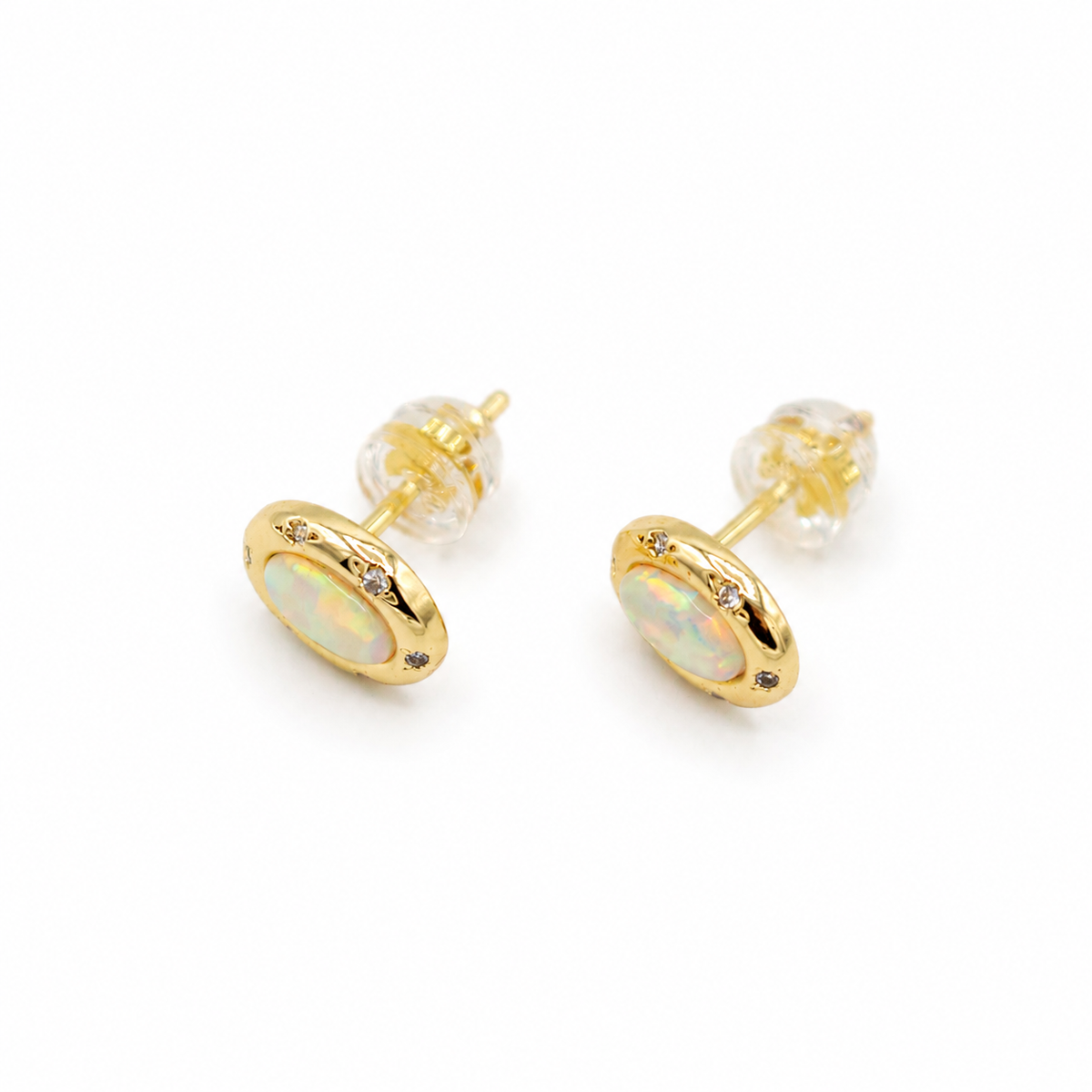 Oval Opal Gold Studs