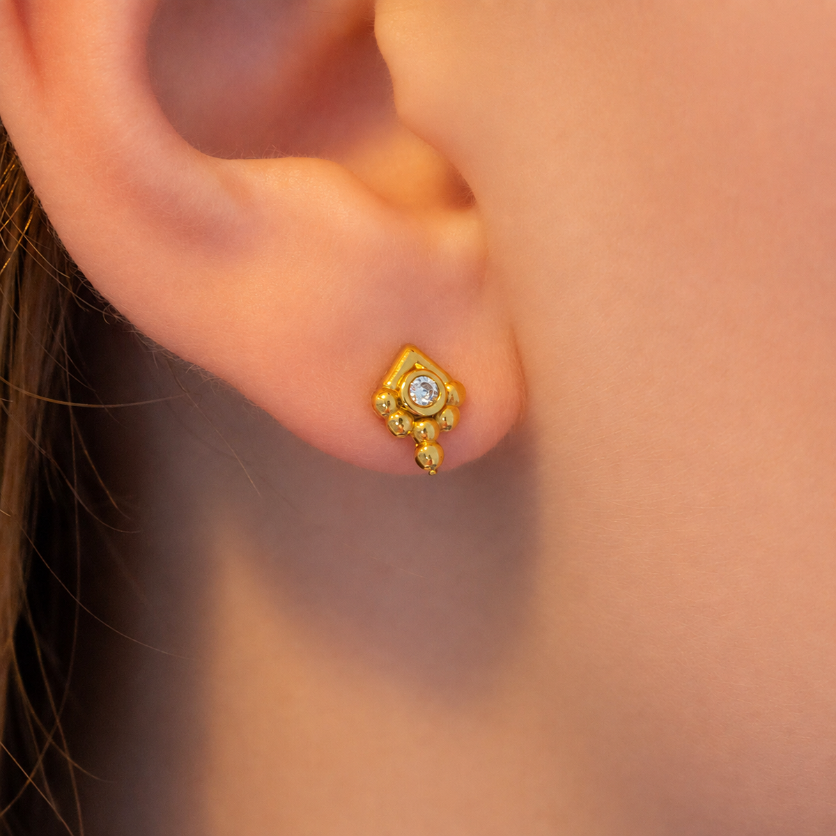 Dainty CZ Gold Studs