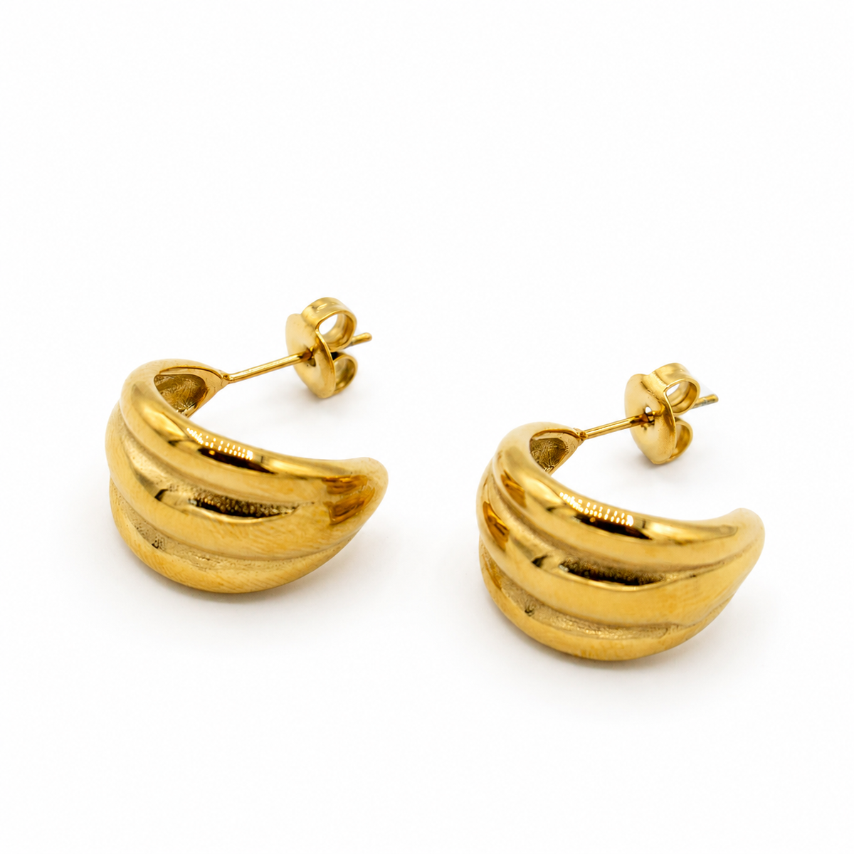 Triple Band Gold Hoops