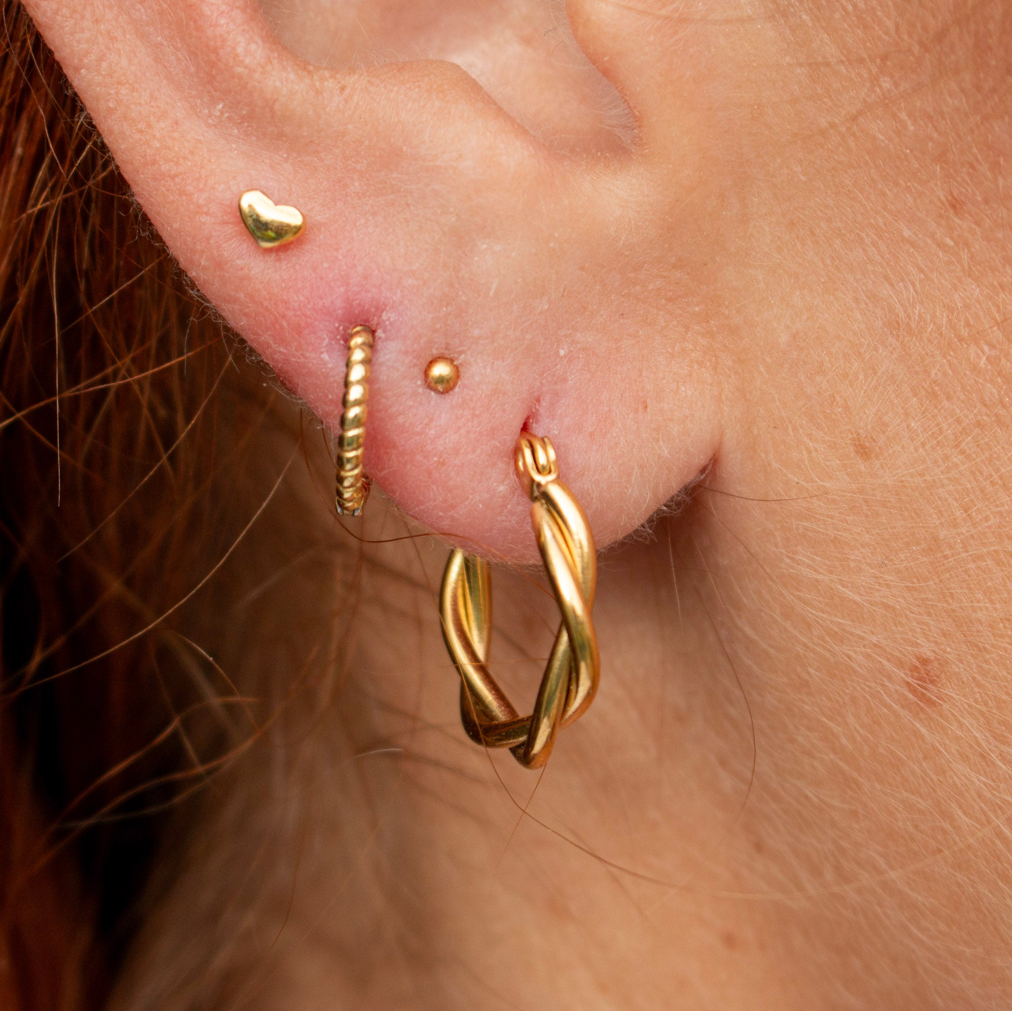 Gold Twist Hoops