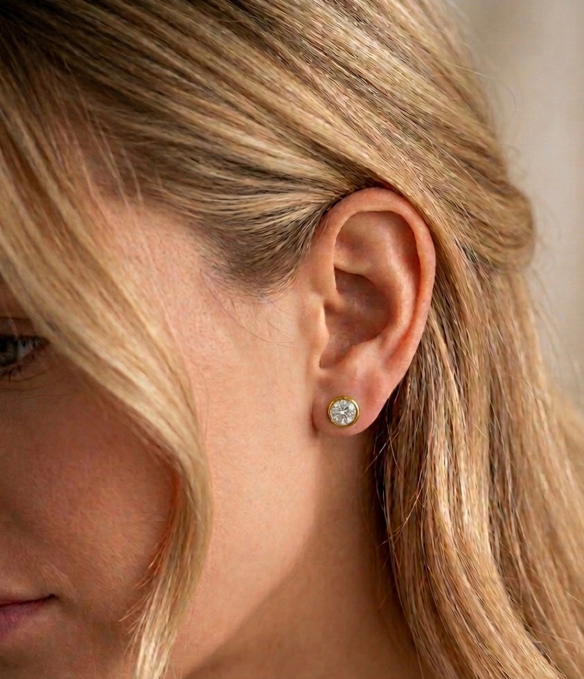 Round Cz Studs