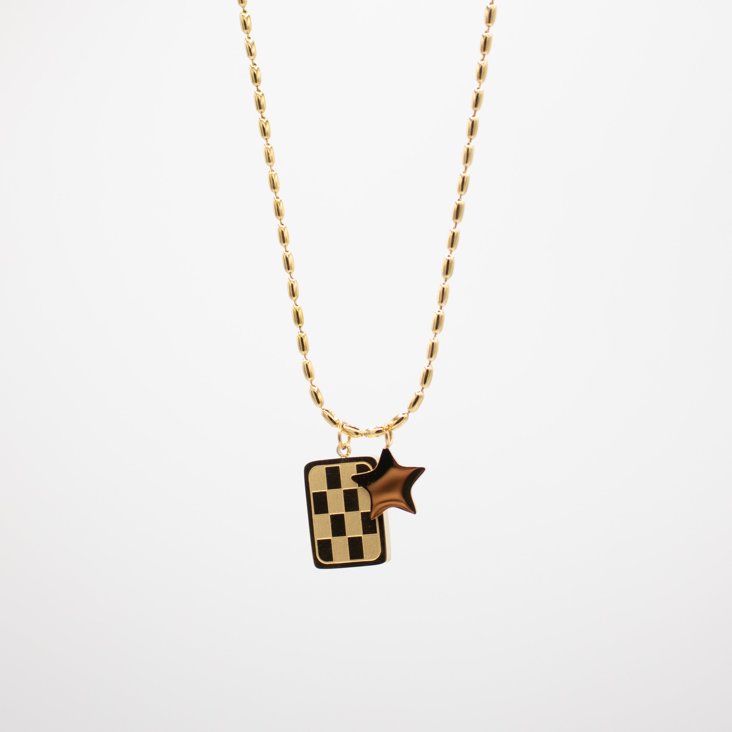 Checkered Star Necklace