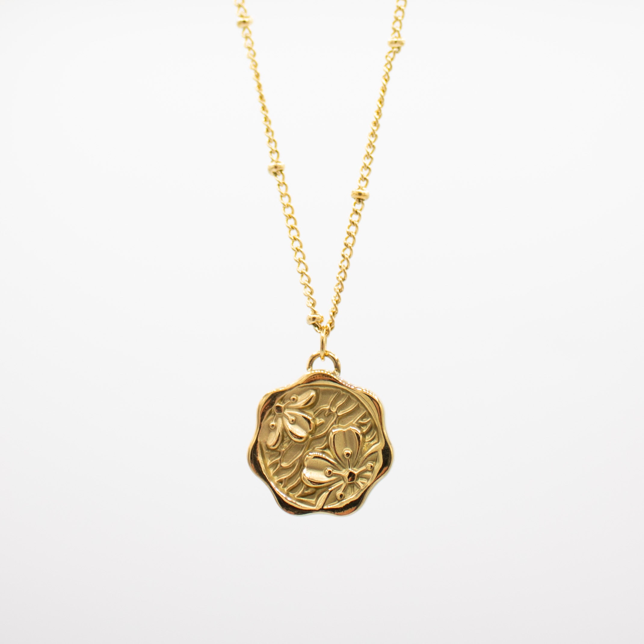 Golden Flower Medallion Necklace