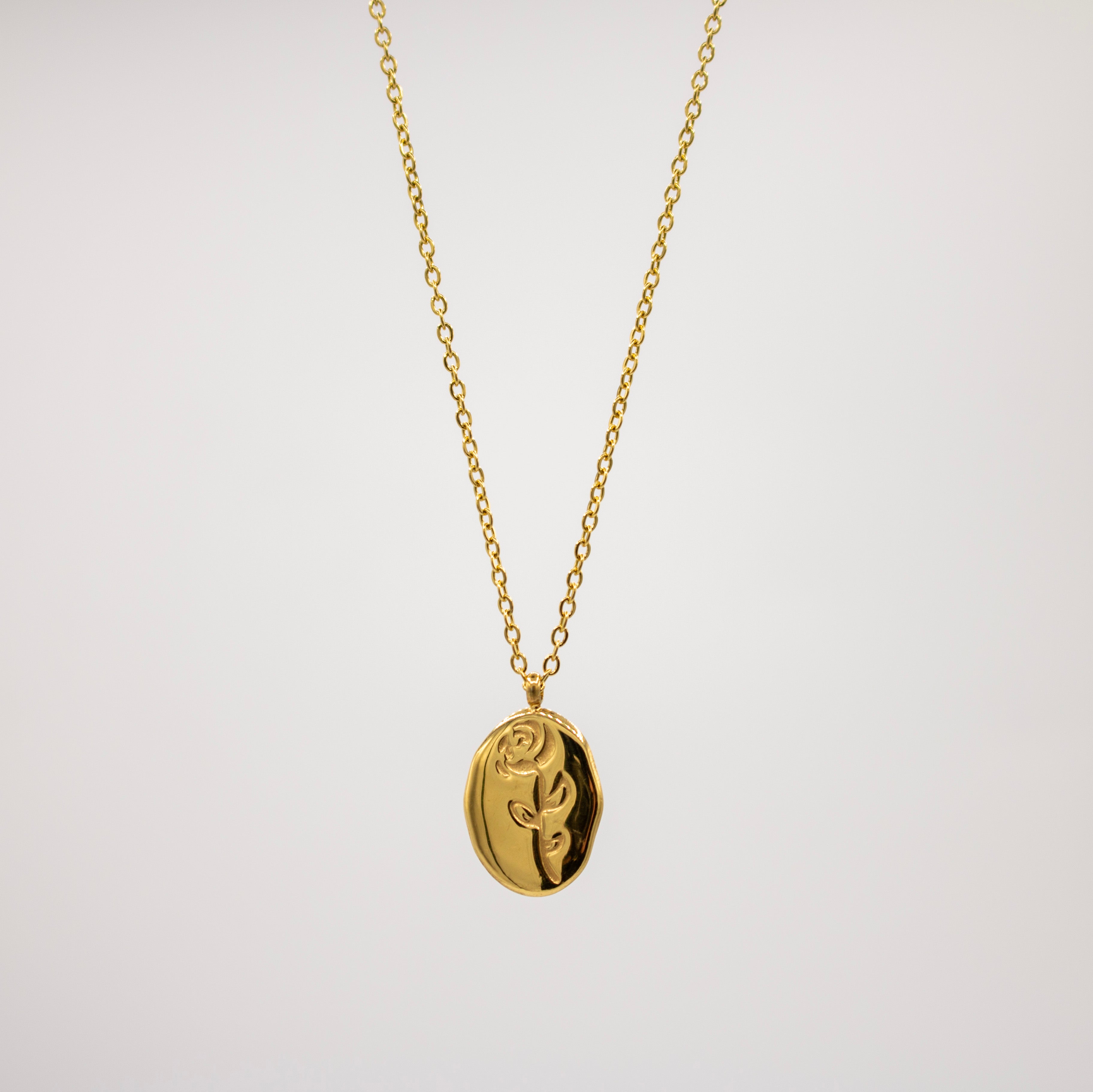 Golden Rose Amulet Necklace