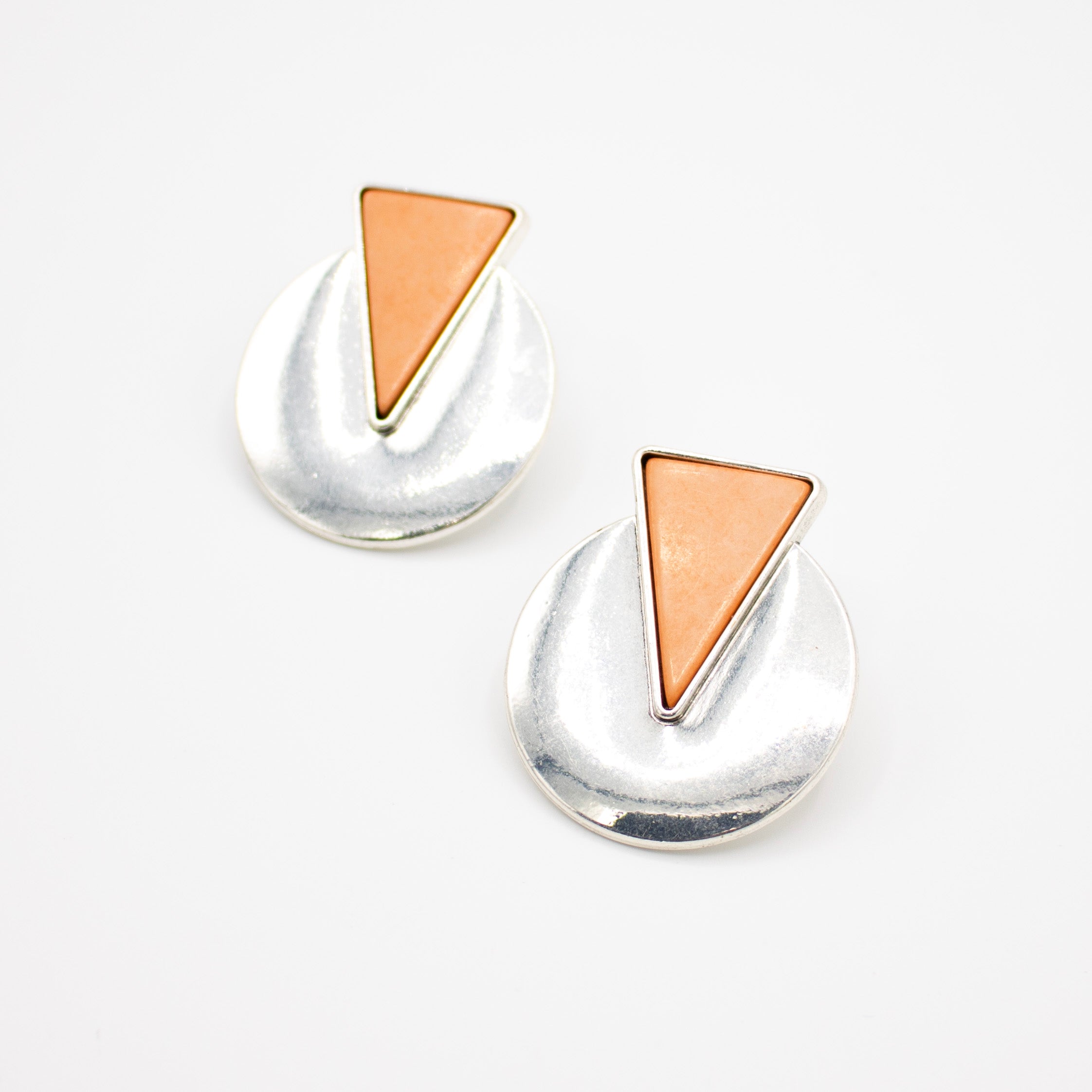 Chrome Disk Earrings