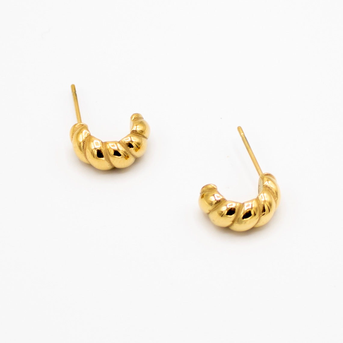 Golden Half Braid Earrings