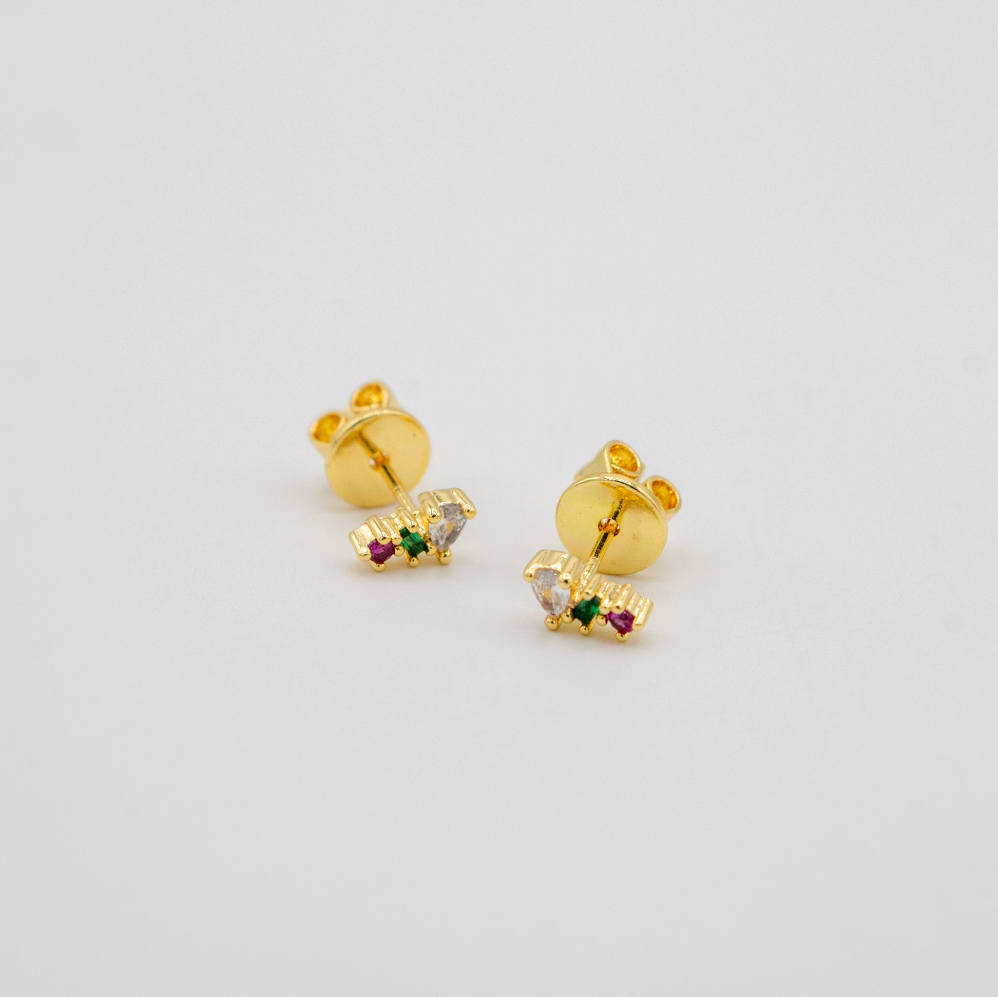Baguette CZ Cluster Stud - Color