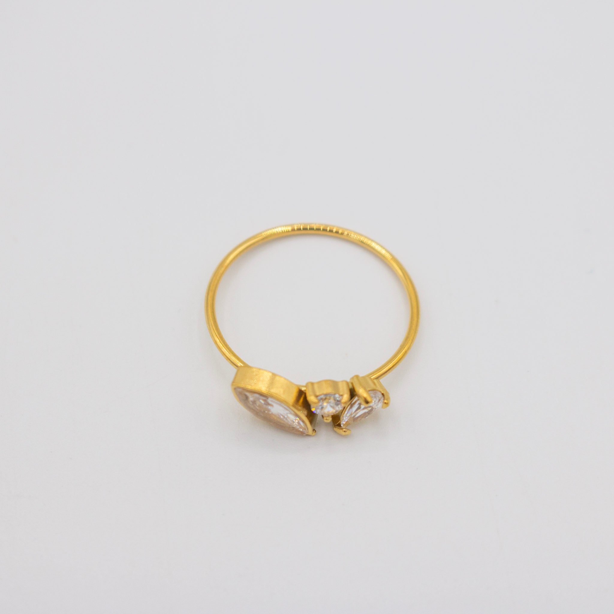 3 Cz Gold Ring