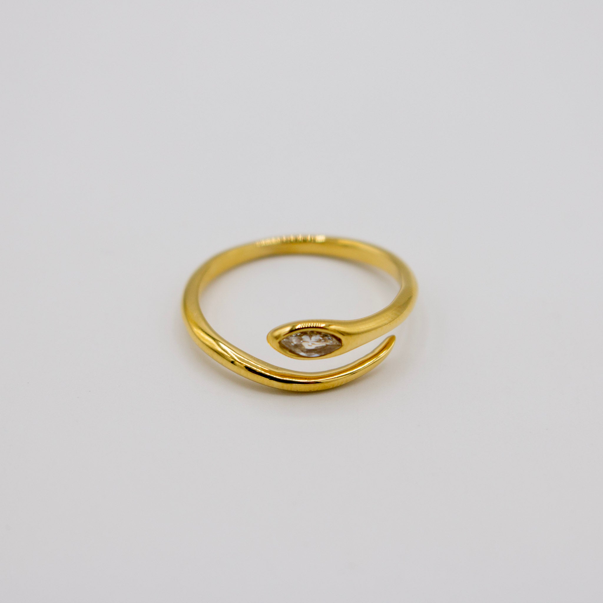 Cz Open Gold Ring