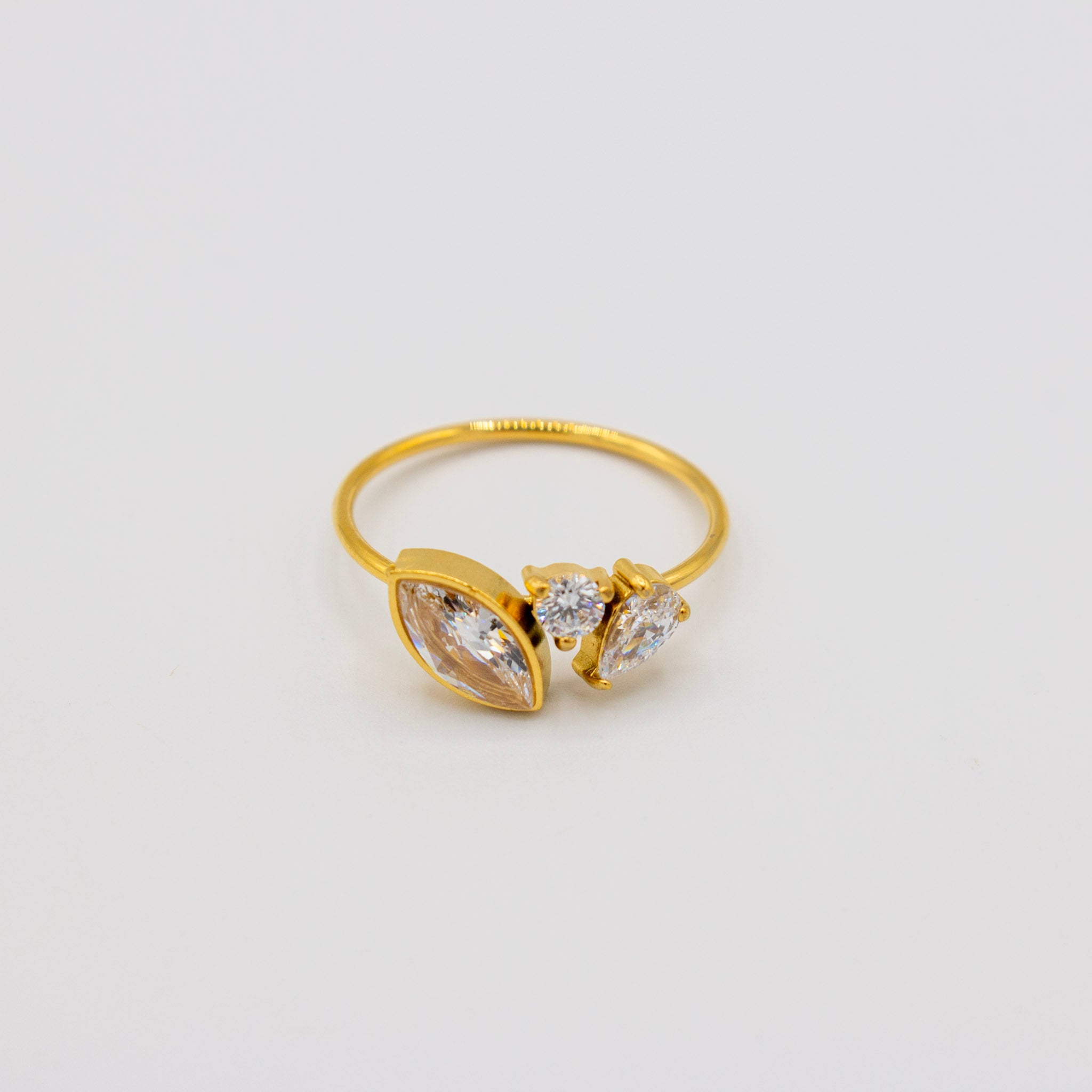 3 Cz Gold Ring