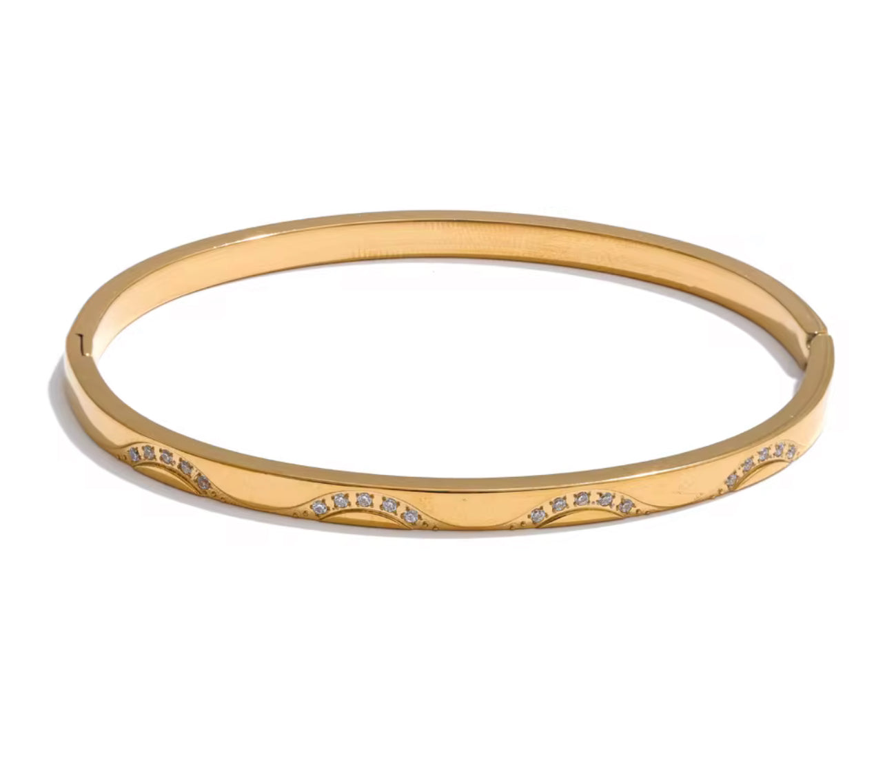 Cz Wave Bangle Bracelet