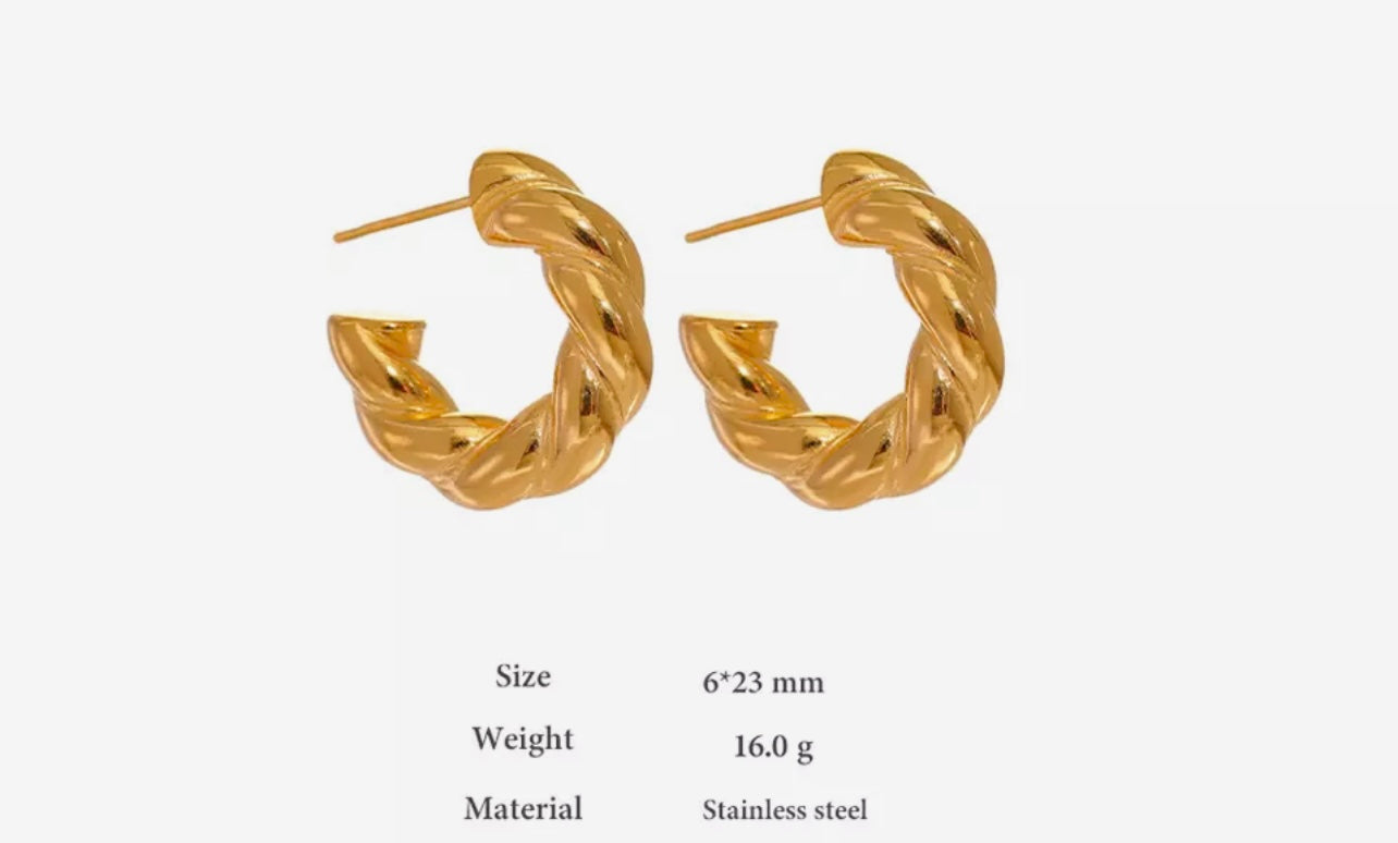 Gold Twist Hoops