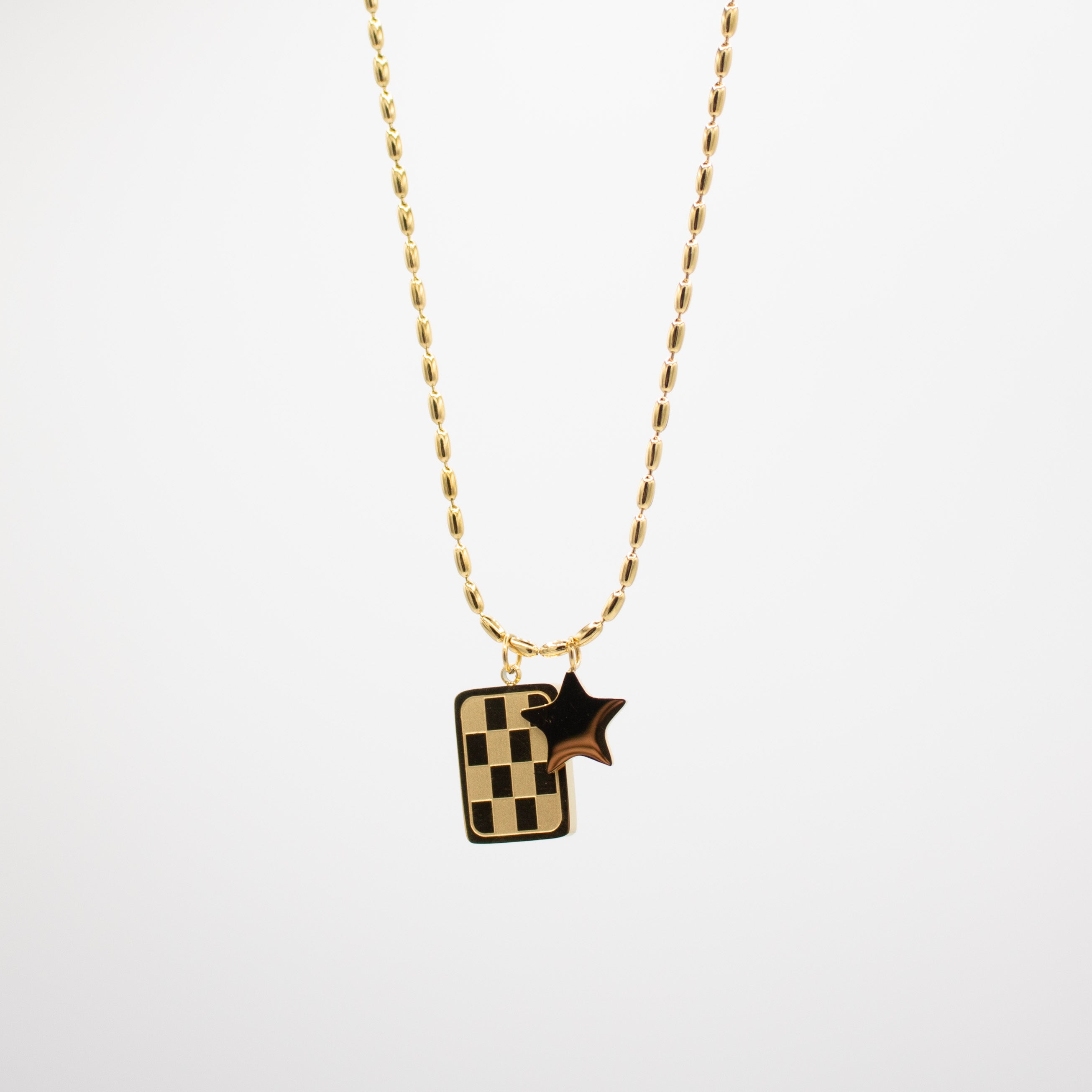 Checkered Star Necklace