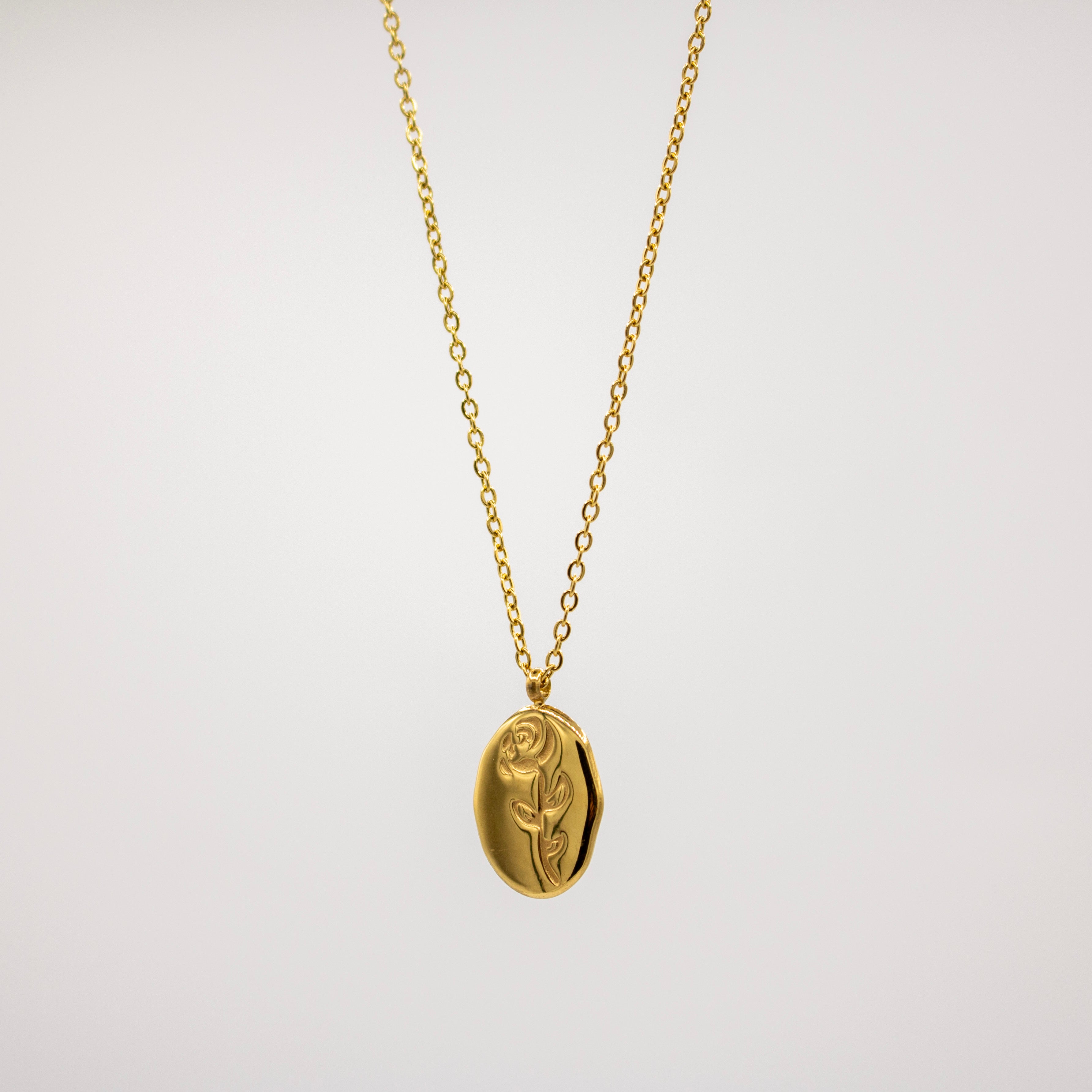 Golden Rose Amulet Necklace