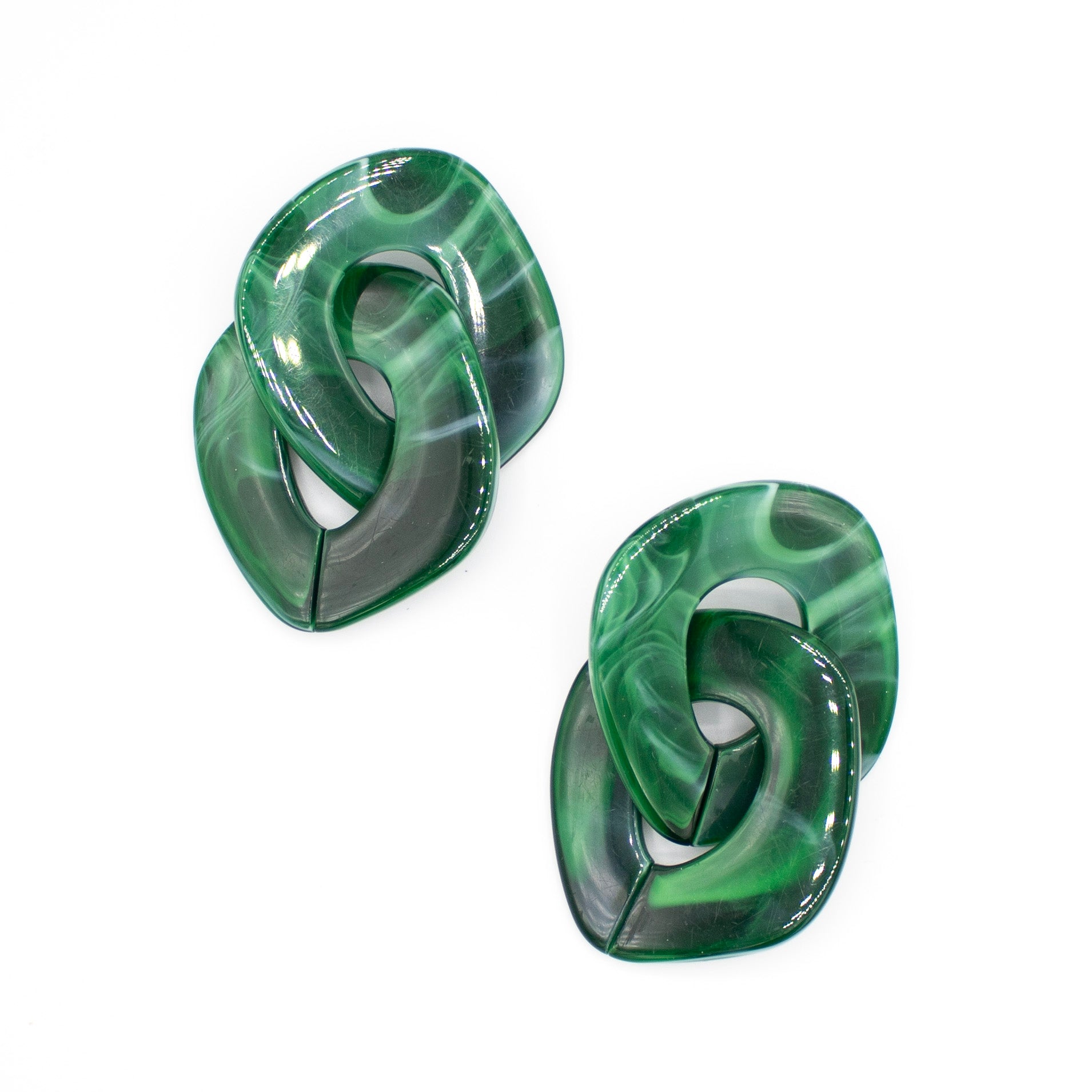 Green Flat Hoop Earrings