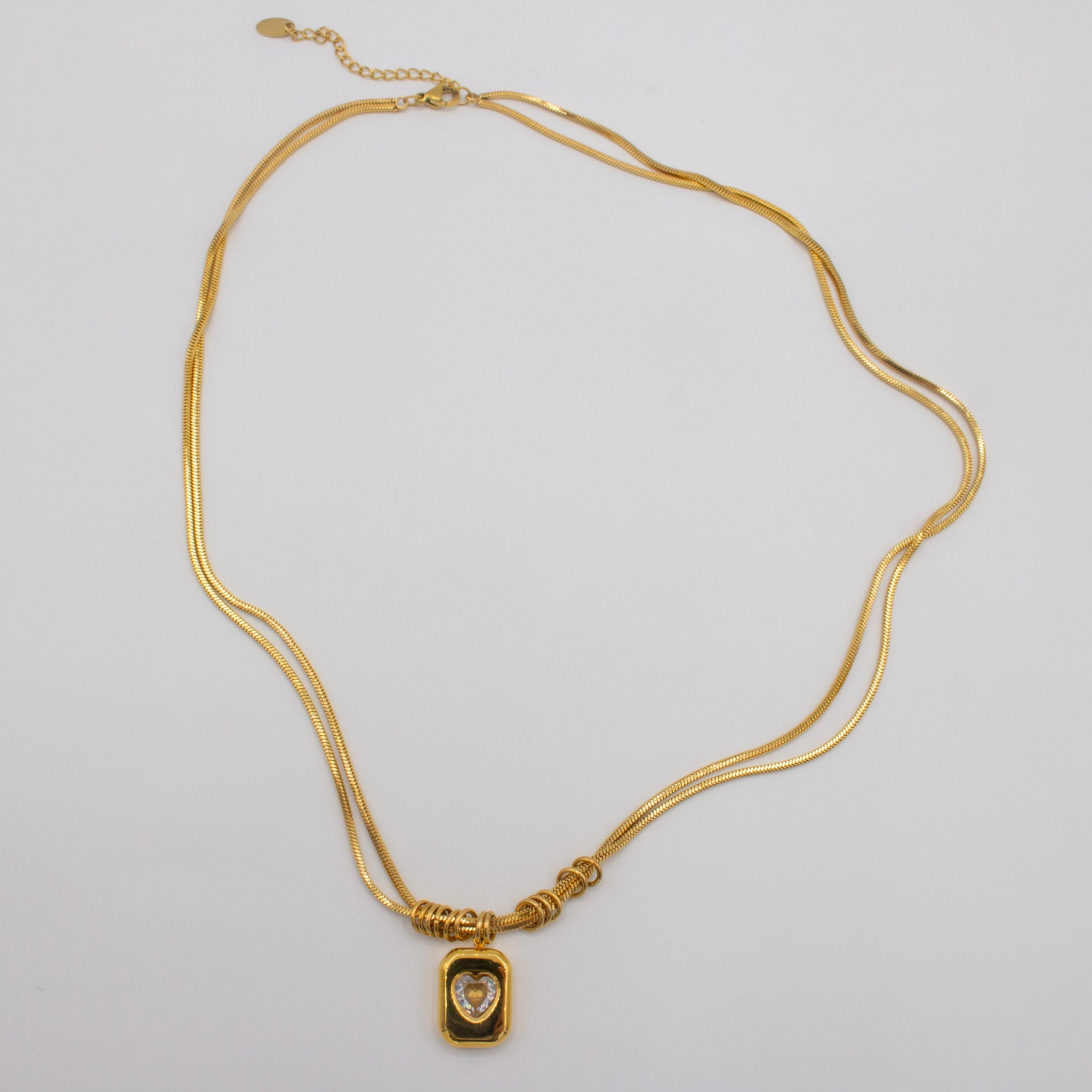 Chunky Heart Cz Necklace