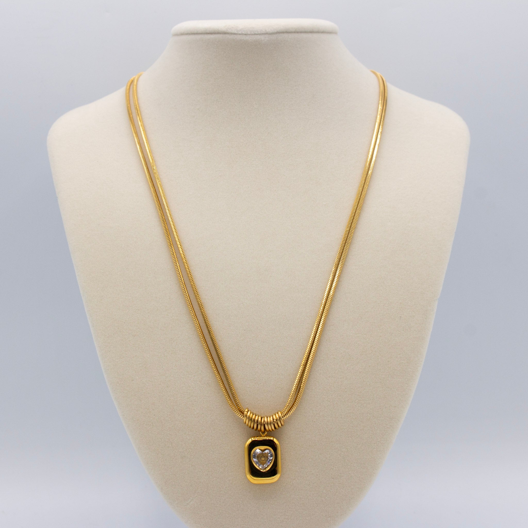 Chunky Heart Cz Necklace