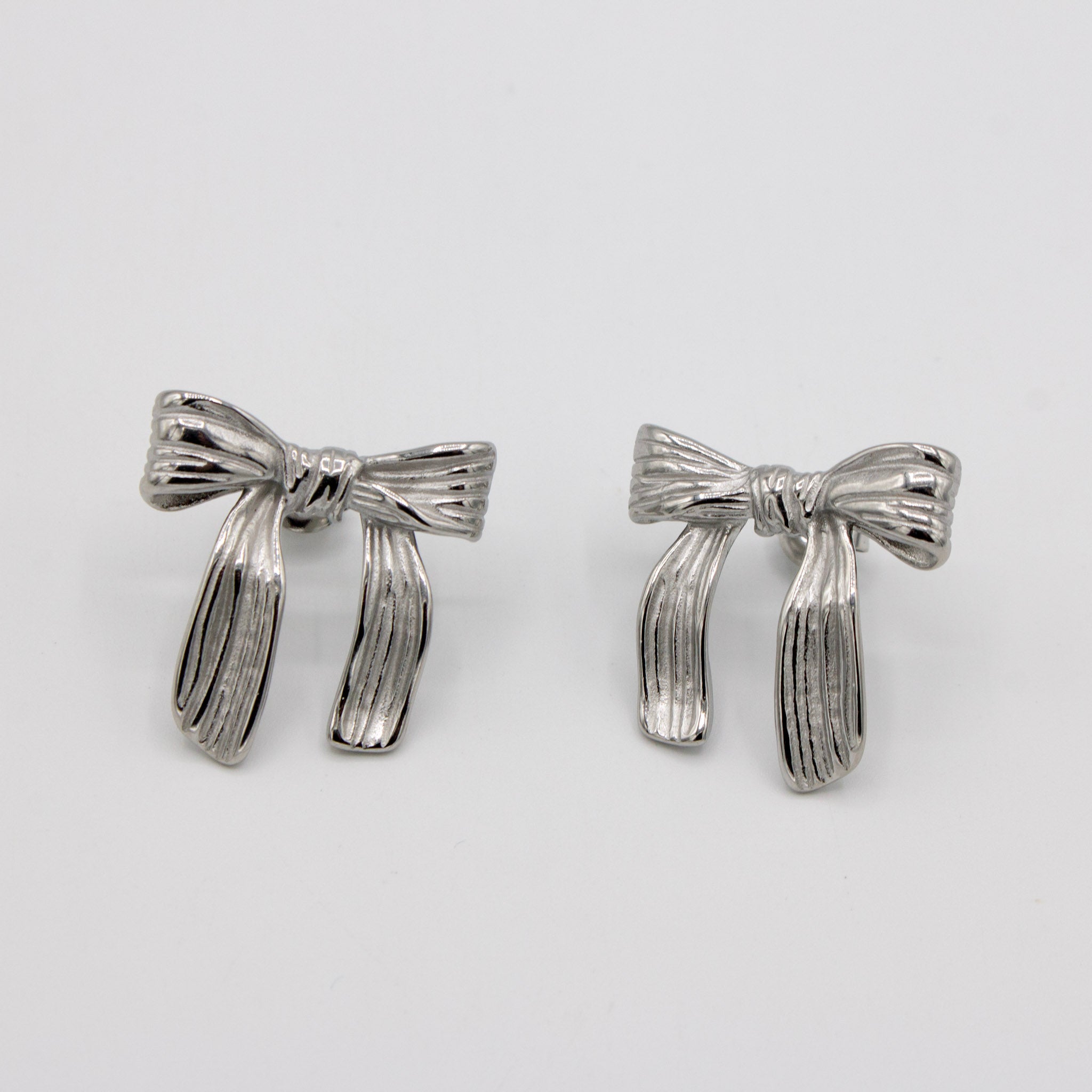 Silver Bow Earrings