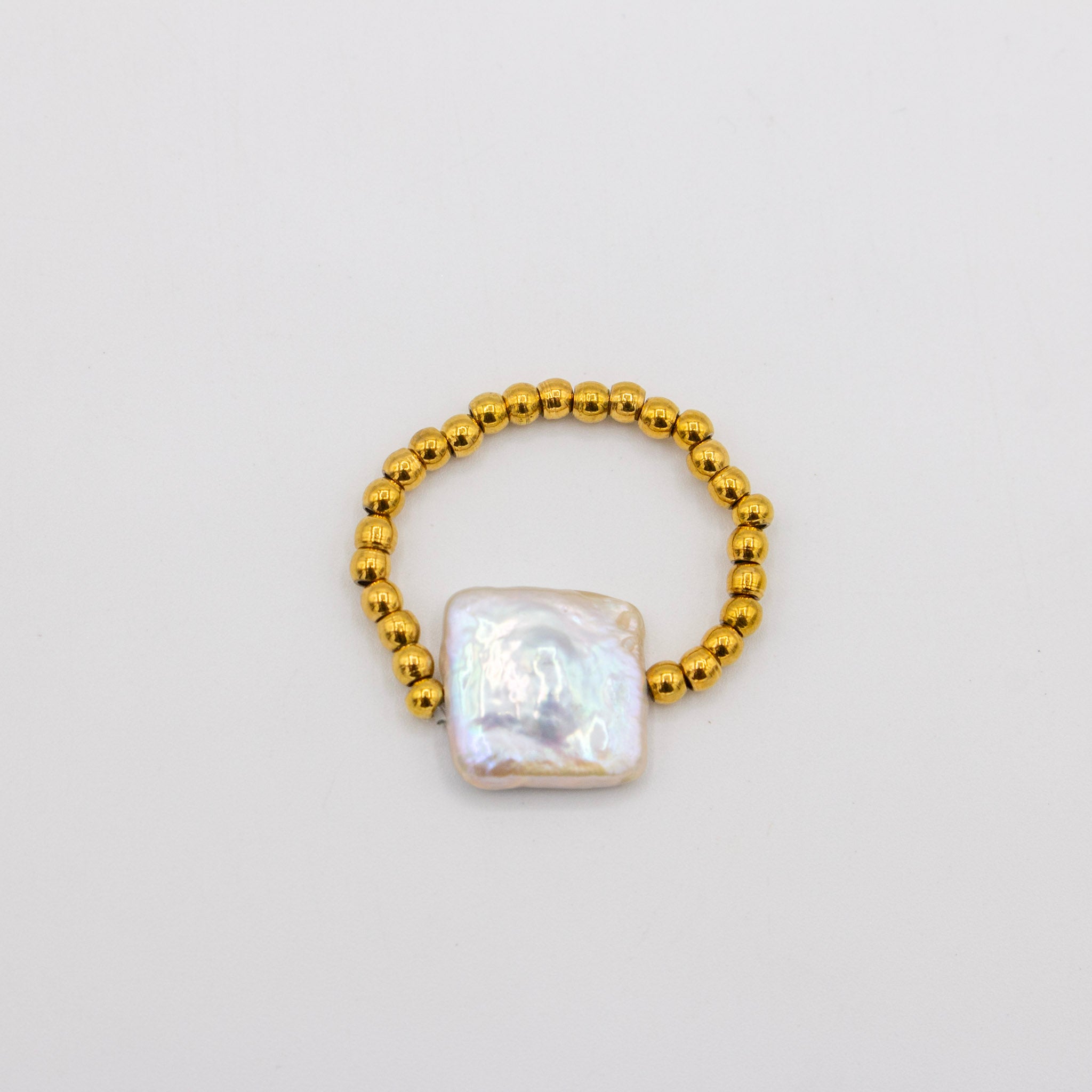 Square Pear Beaded Ring