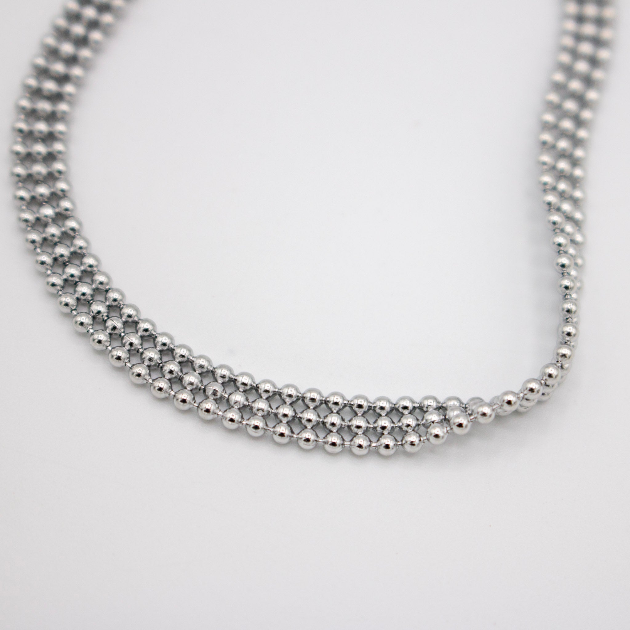 Classic Beaded Bracelet- Silver