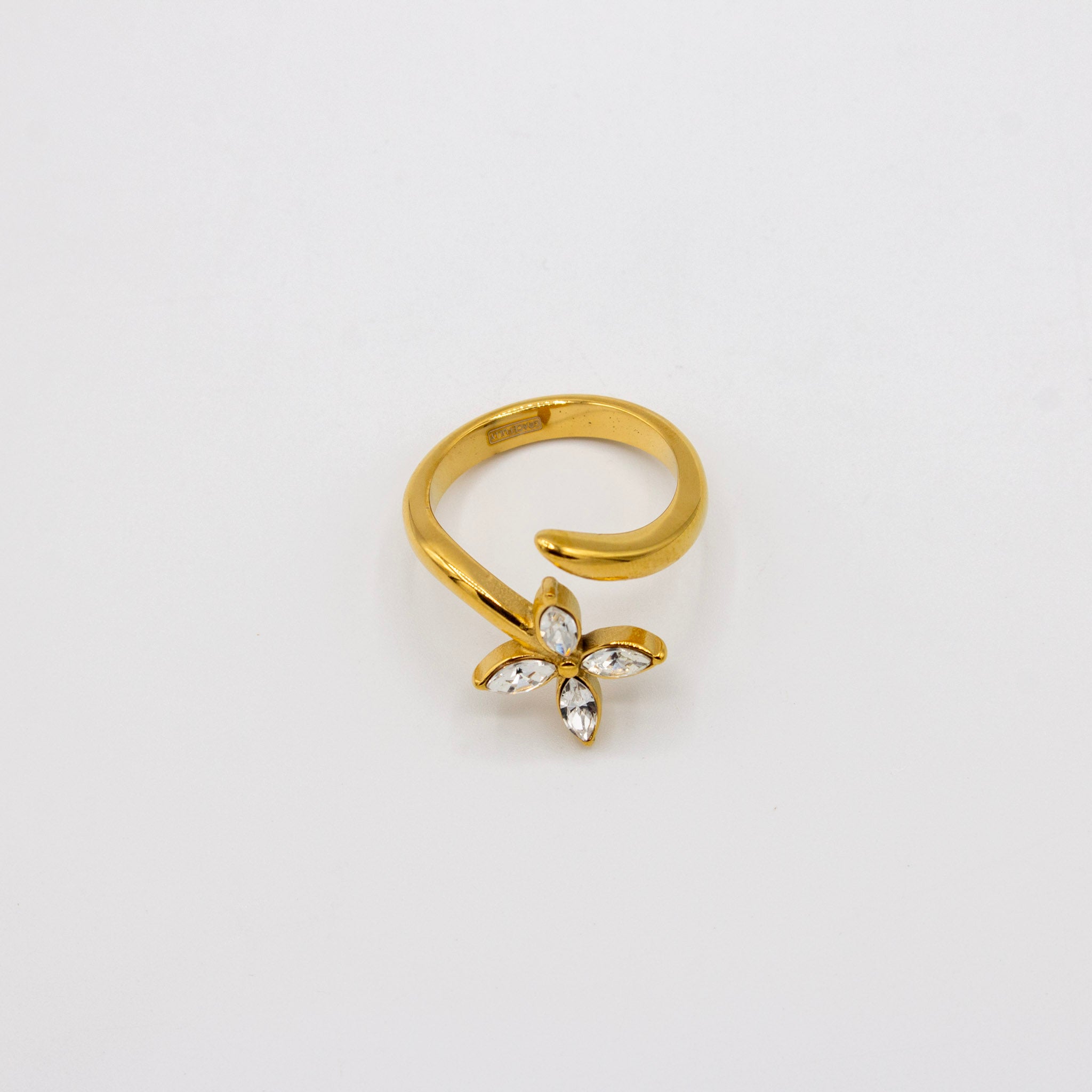 Cz flower Drop Ring