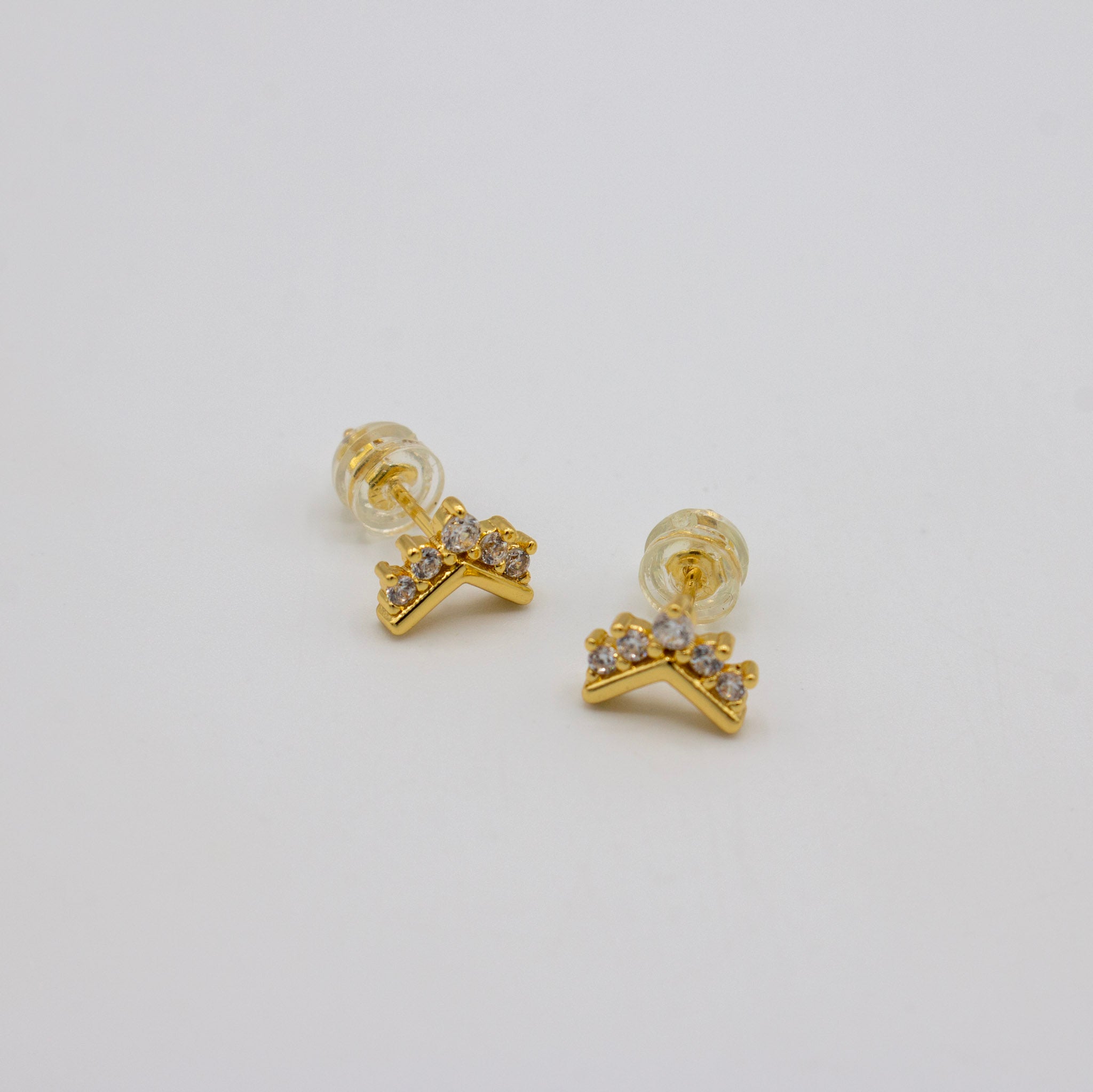 Gold Arrow & Stone Studs