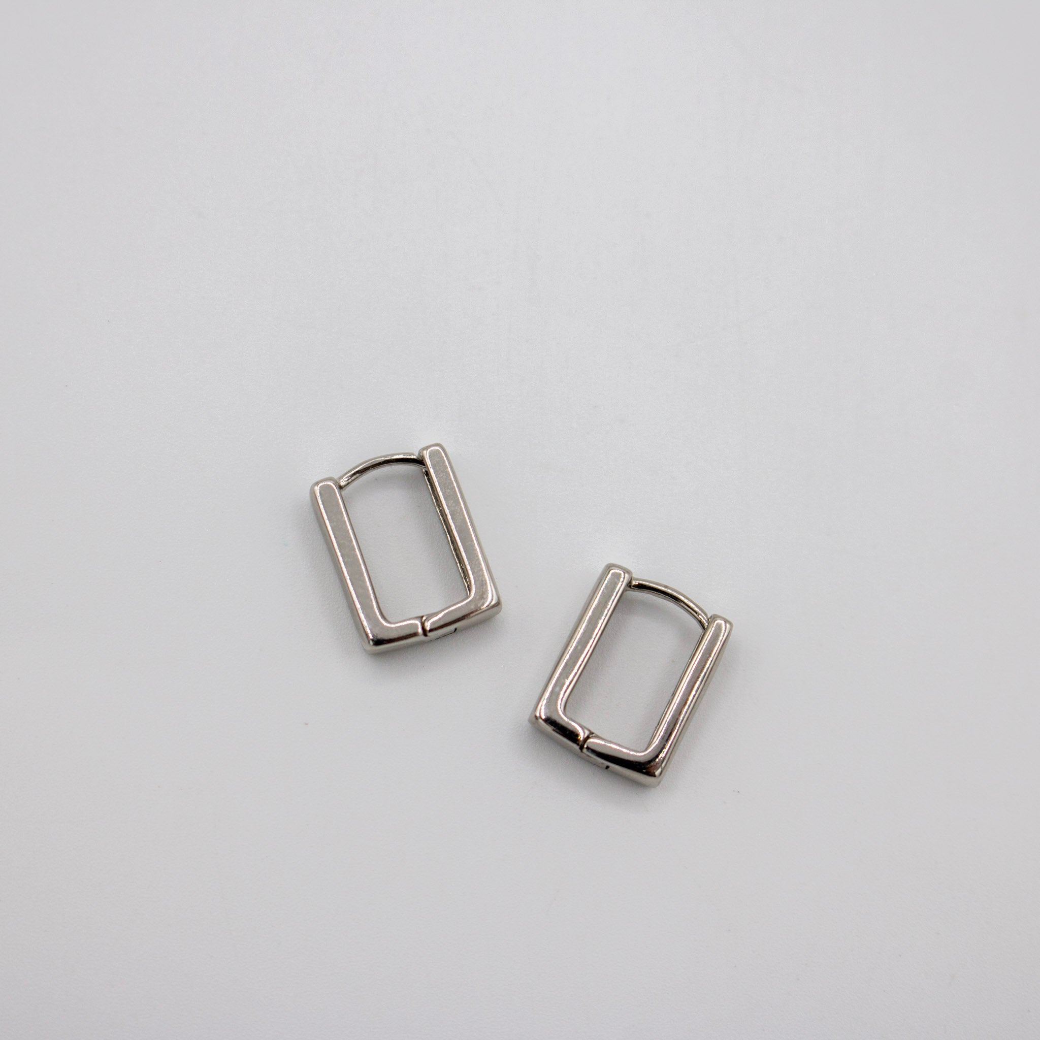Dainty Square Hoops- Silver