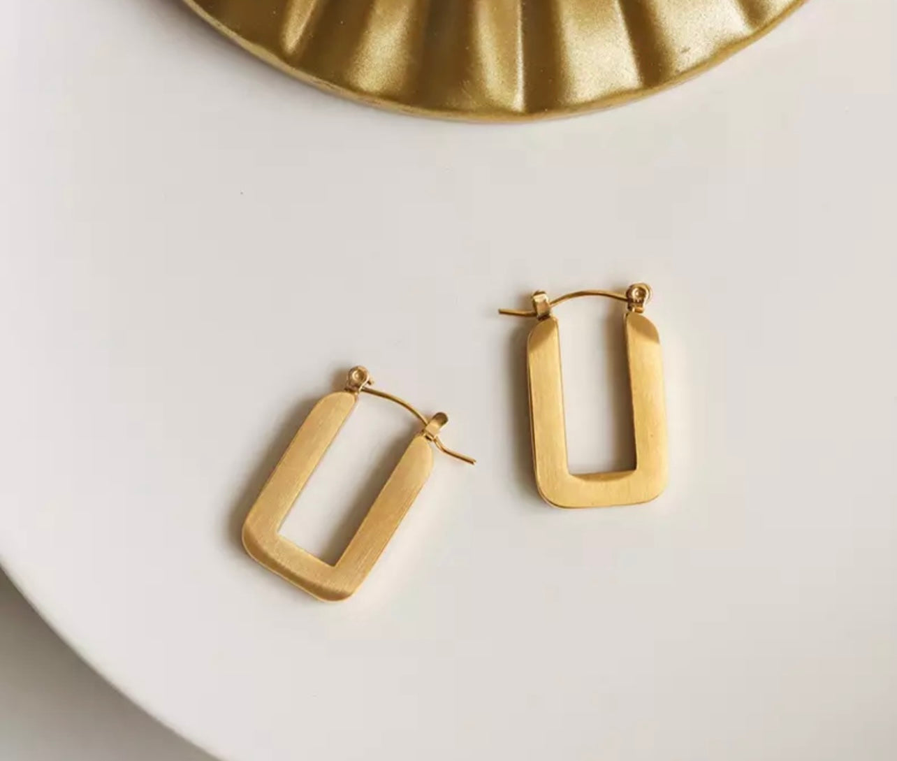 Gold Stainless steel square hoops