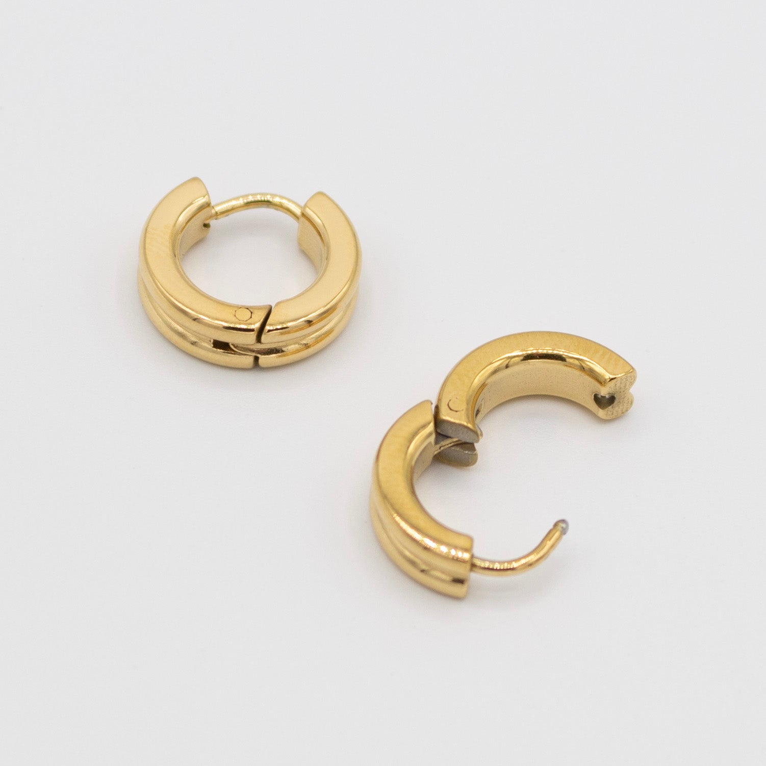 Golden Double Layered Circle Earrings