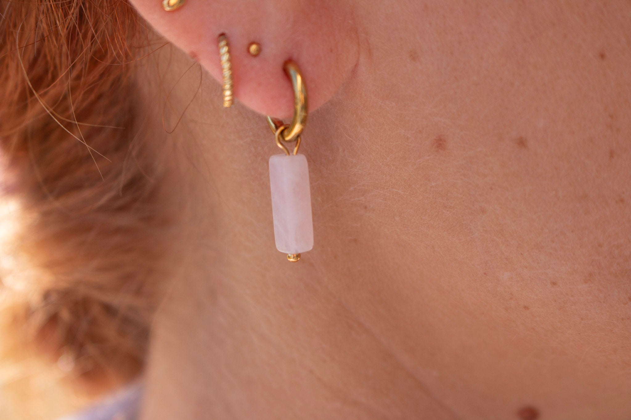 Pink Natural Stone Dangle