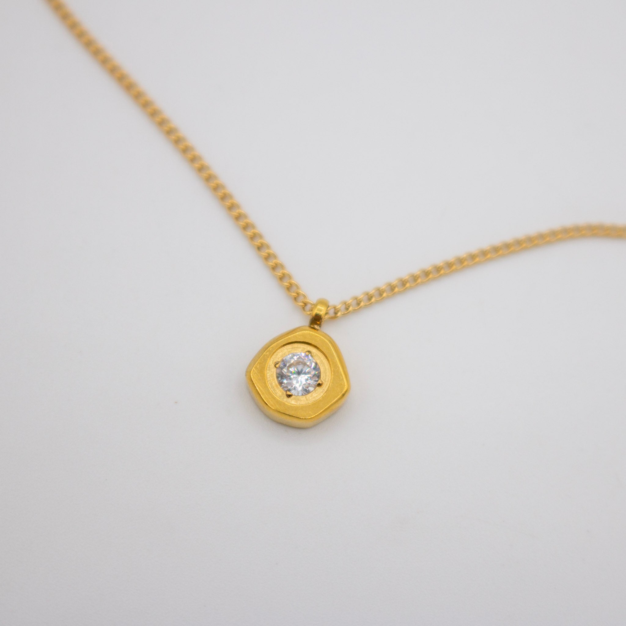 Circle Dainty Cz Necklace