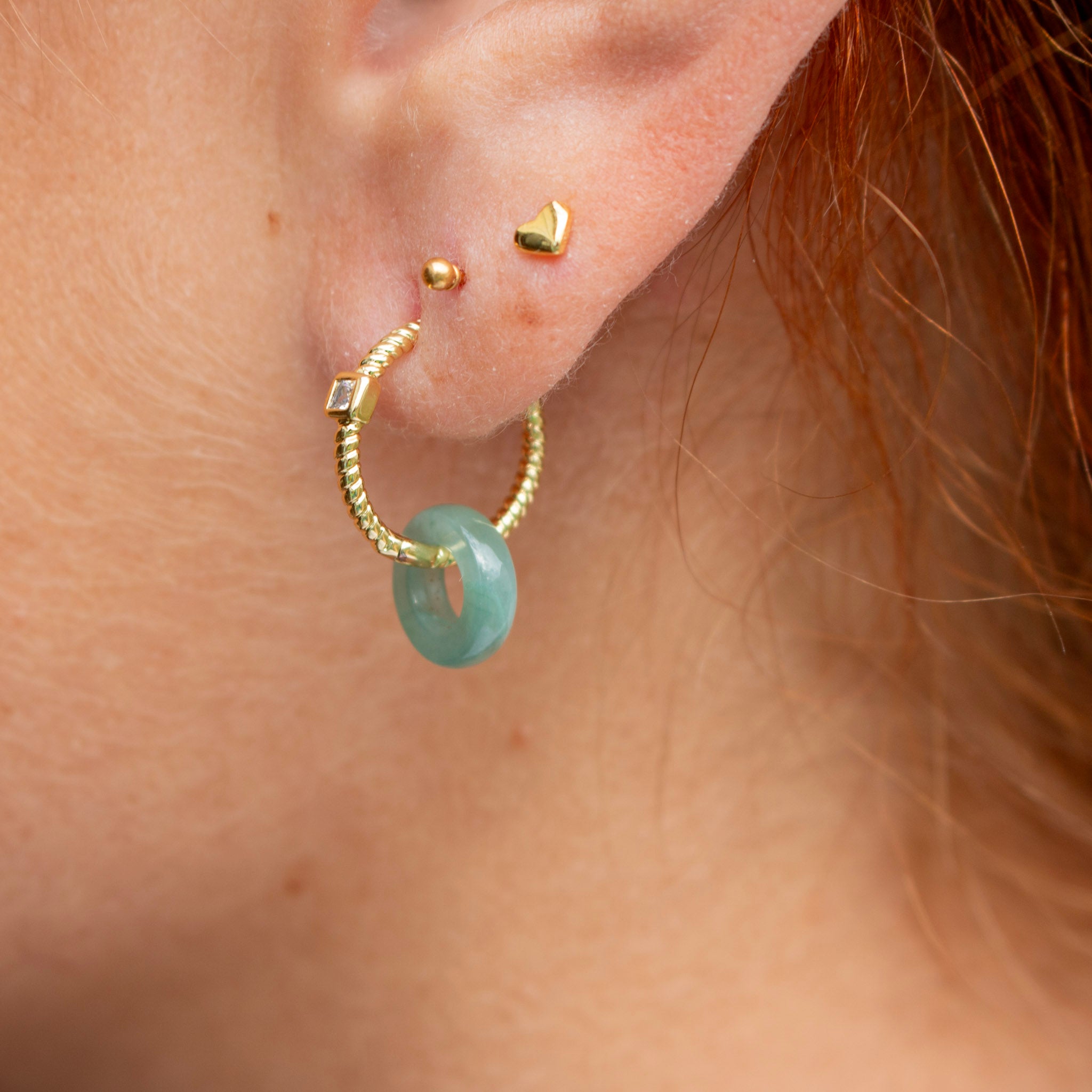Jade & Cz Hoops