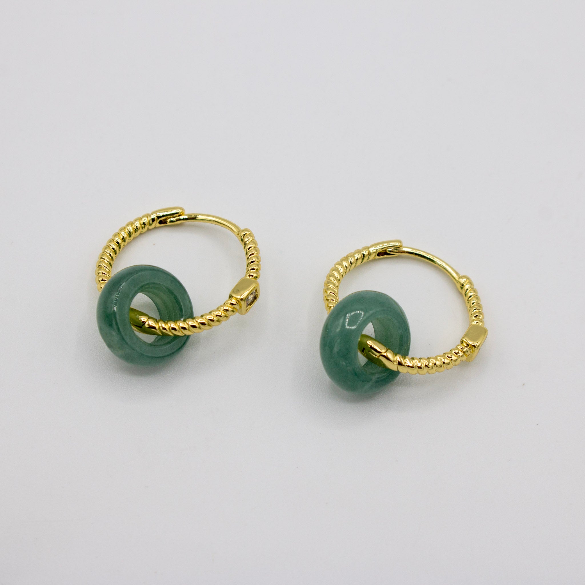 Jade & Cz Hoops