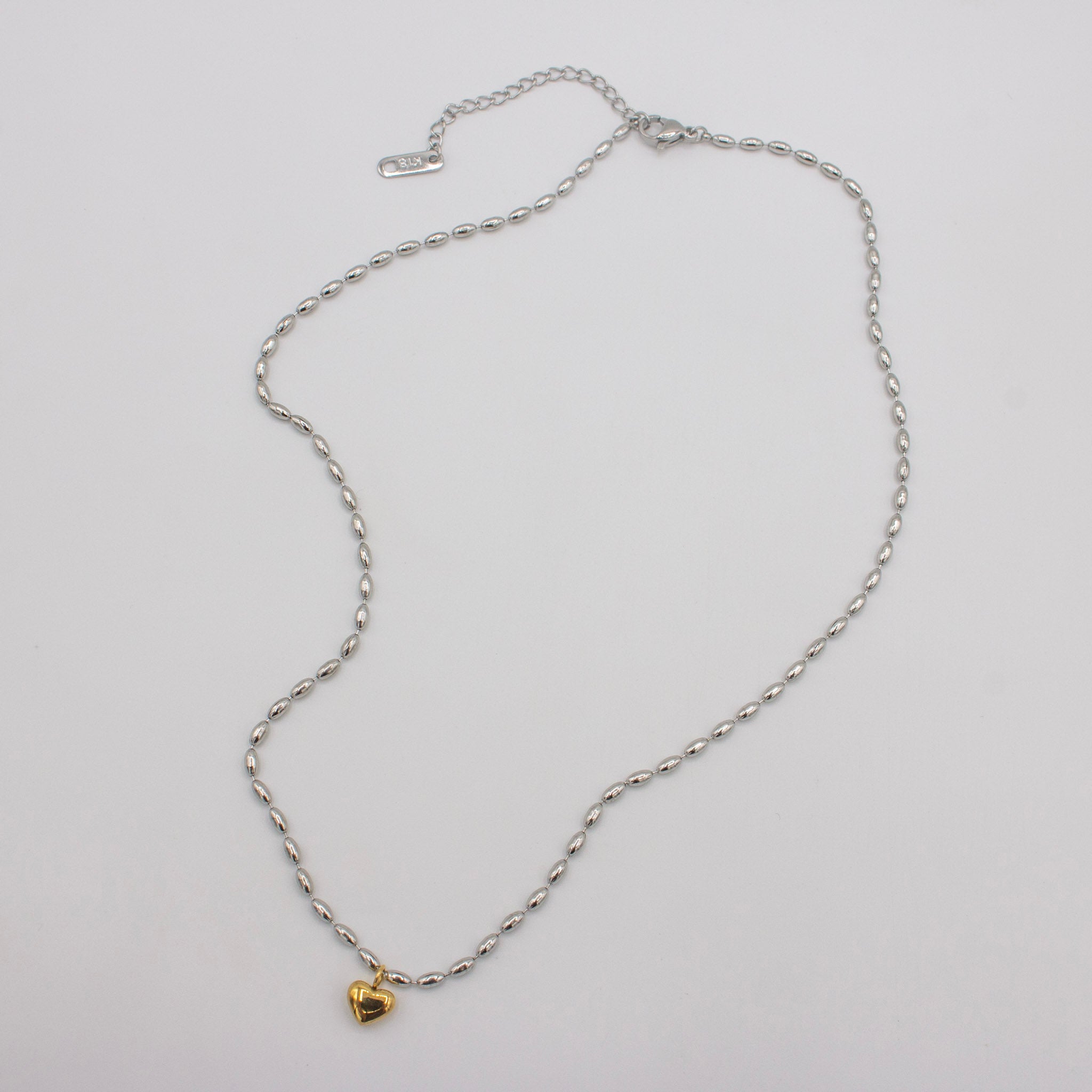 Mixed Metal Gold Heart Necklace