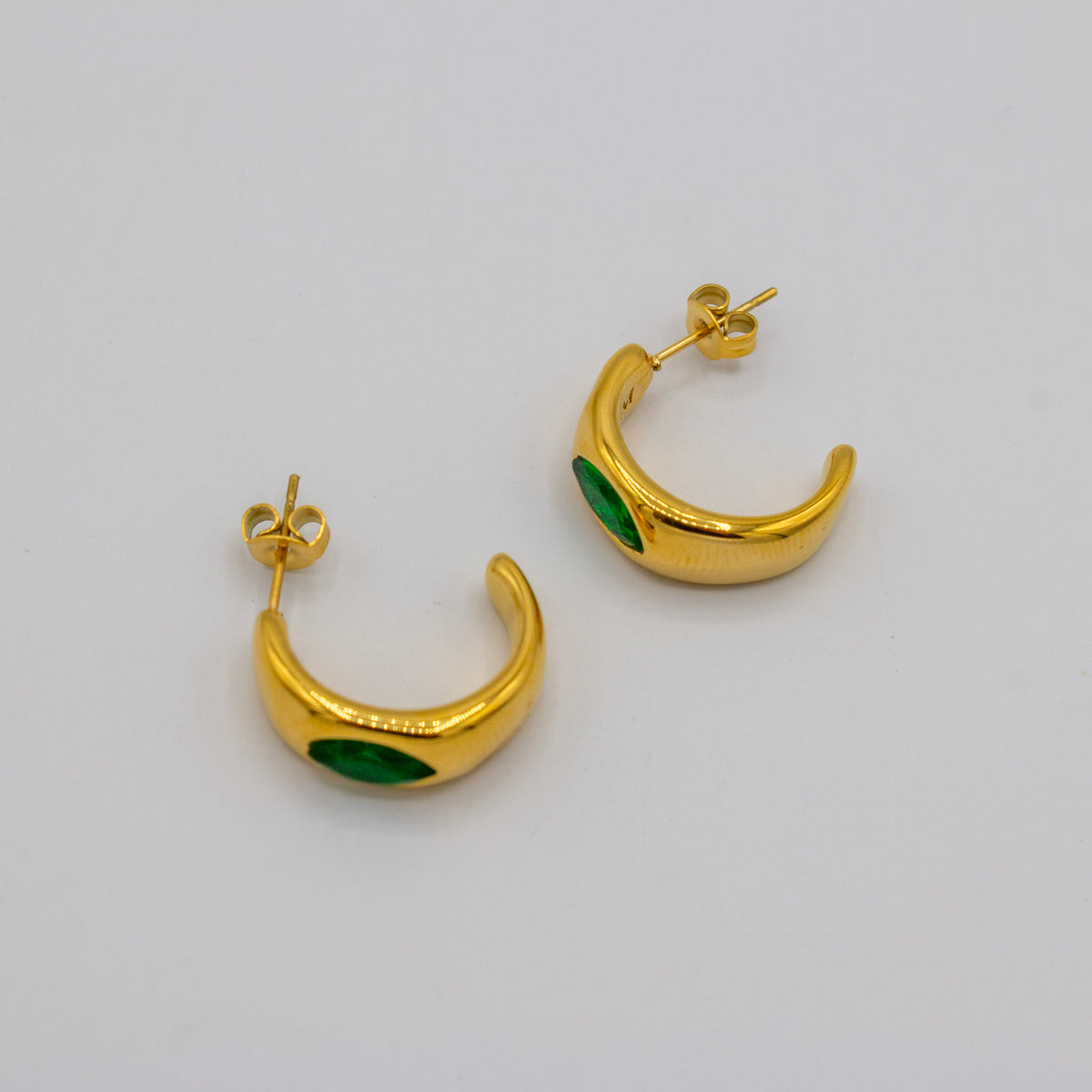 Emerald Cz Hoops