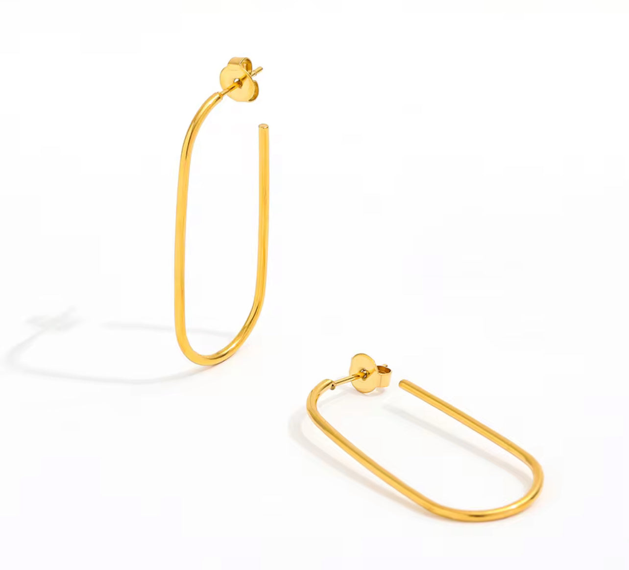 Open Oval Hoop Earrings- LG