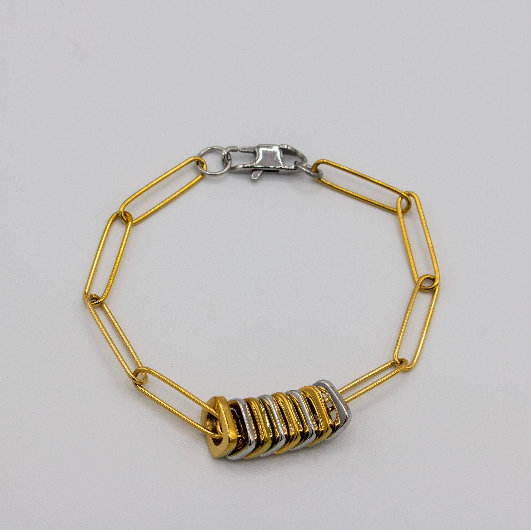 Mix Metal Paperclip Bracelet