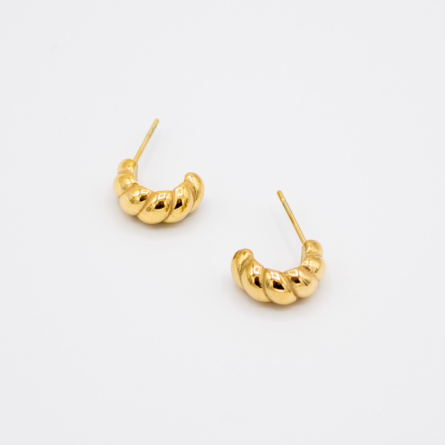 Golden U Spiral Earrings