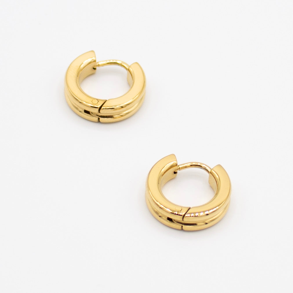 Golden Double Layered Circle Earrings