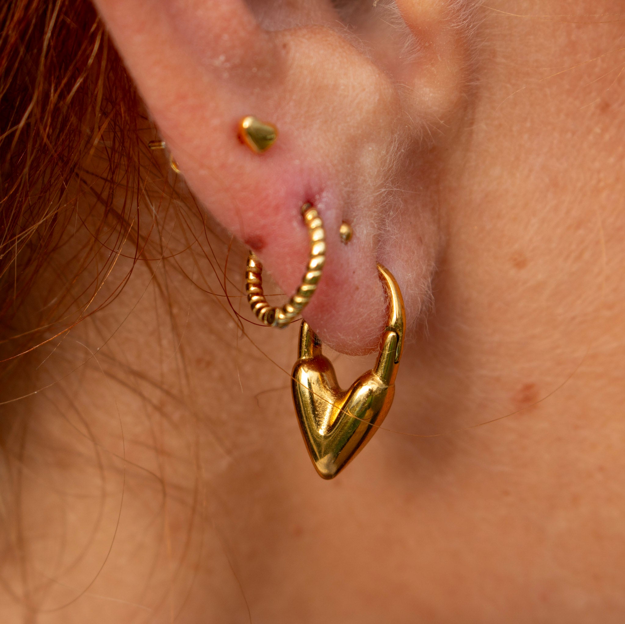 Heart Dangle Hoop