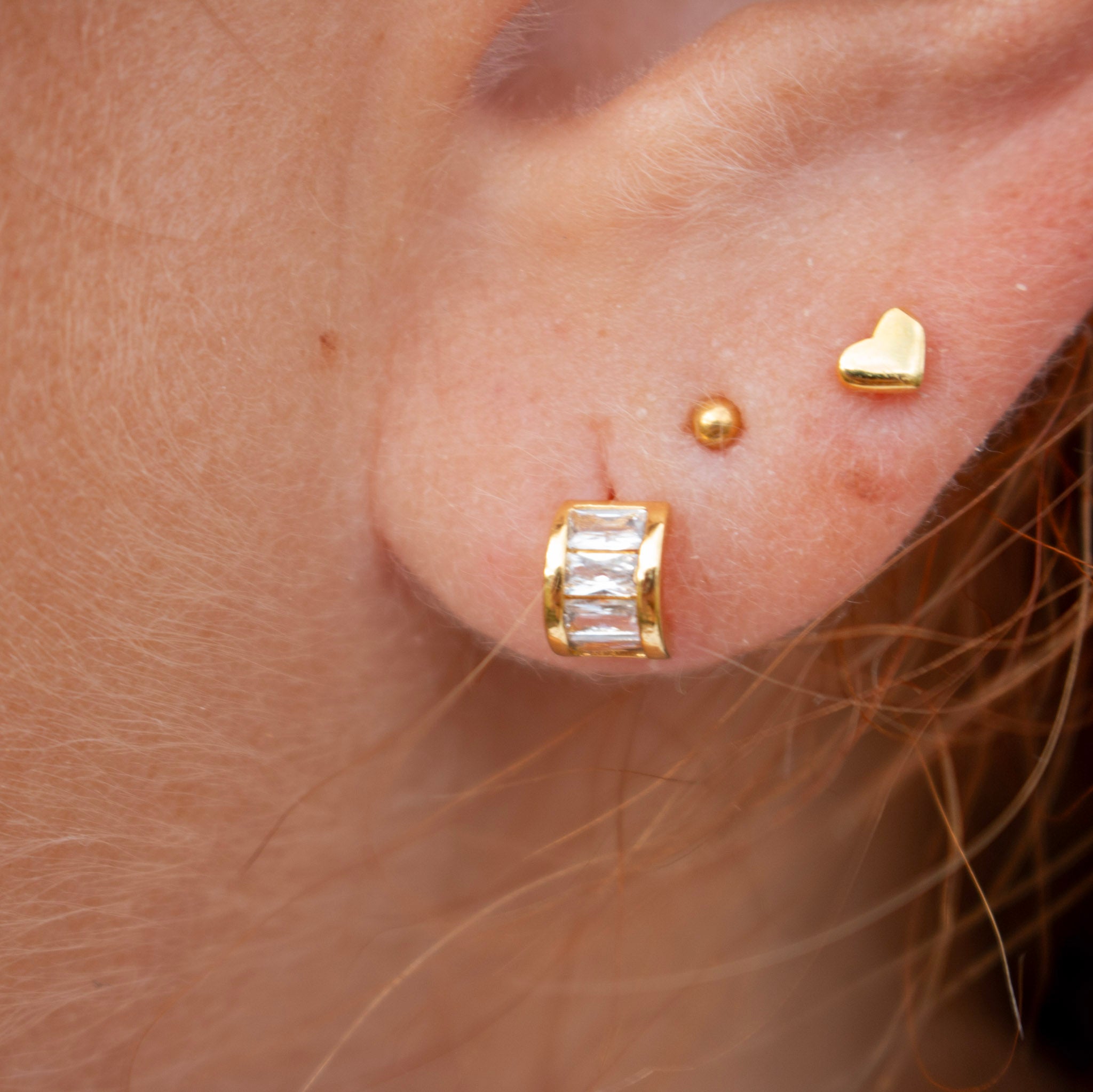 Baguette CZ Cube Studs