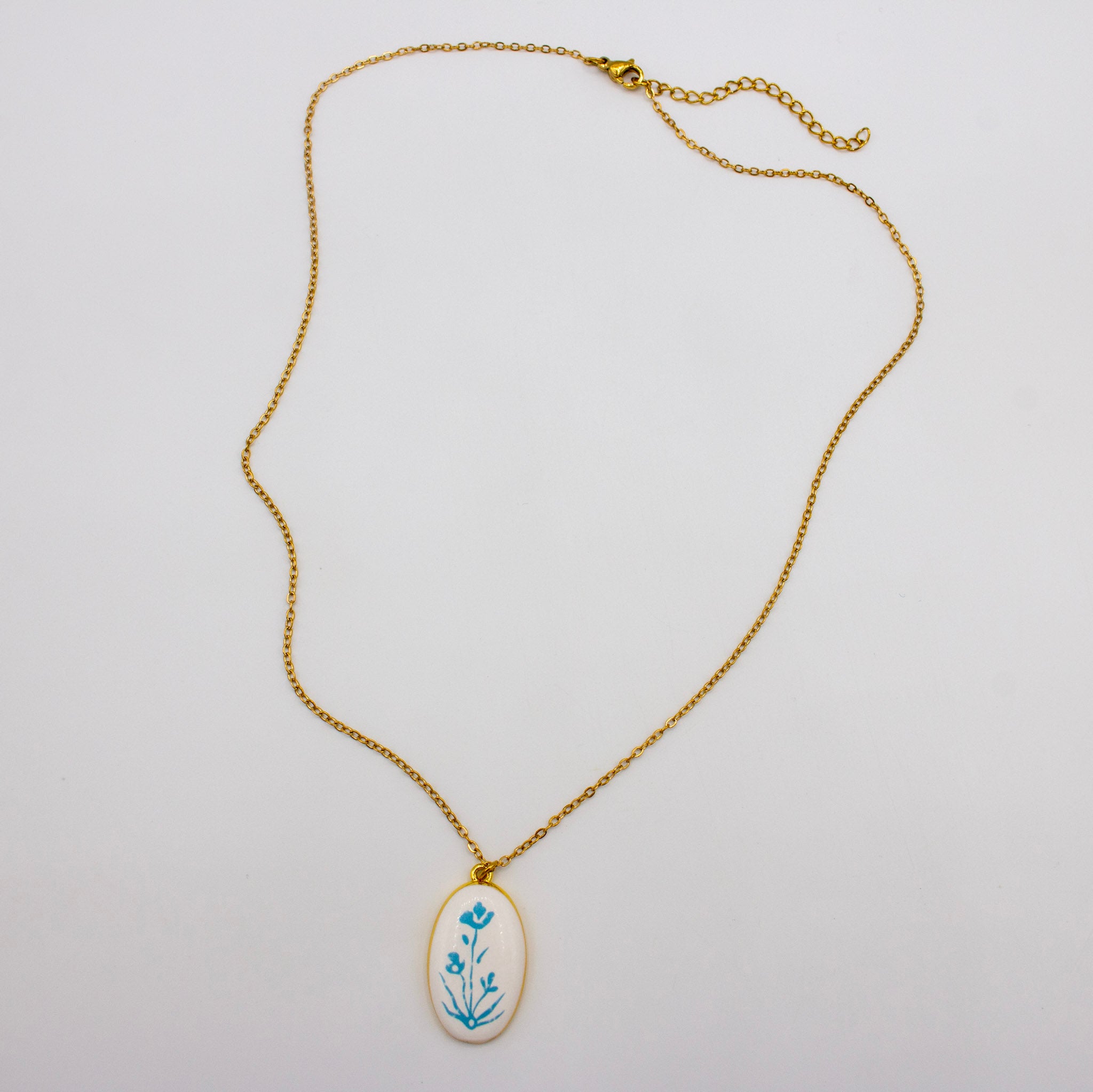 Watercolor Flower Charm Necklace