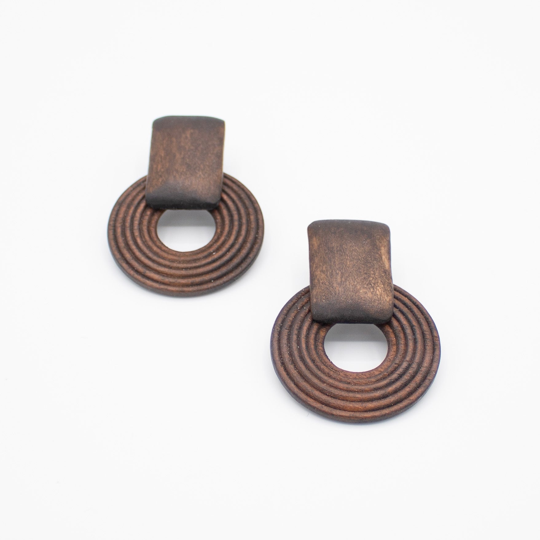 Dark Walnut Wood Drop Earrings