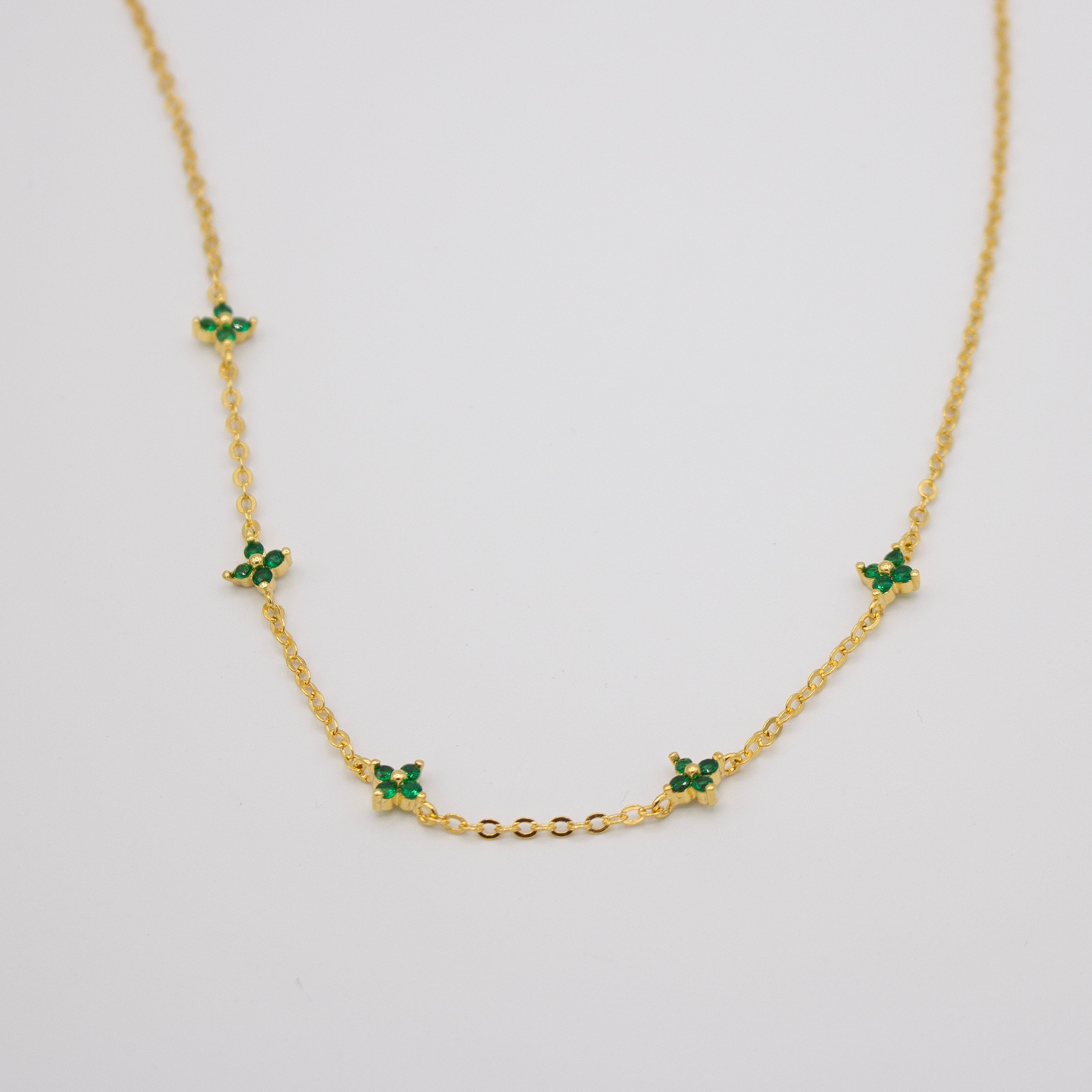 Flowered Green Necklace