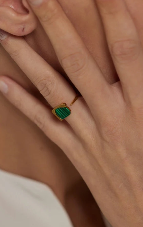 Malachite Gold Ring