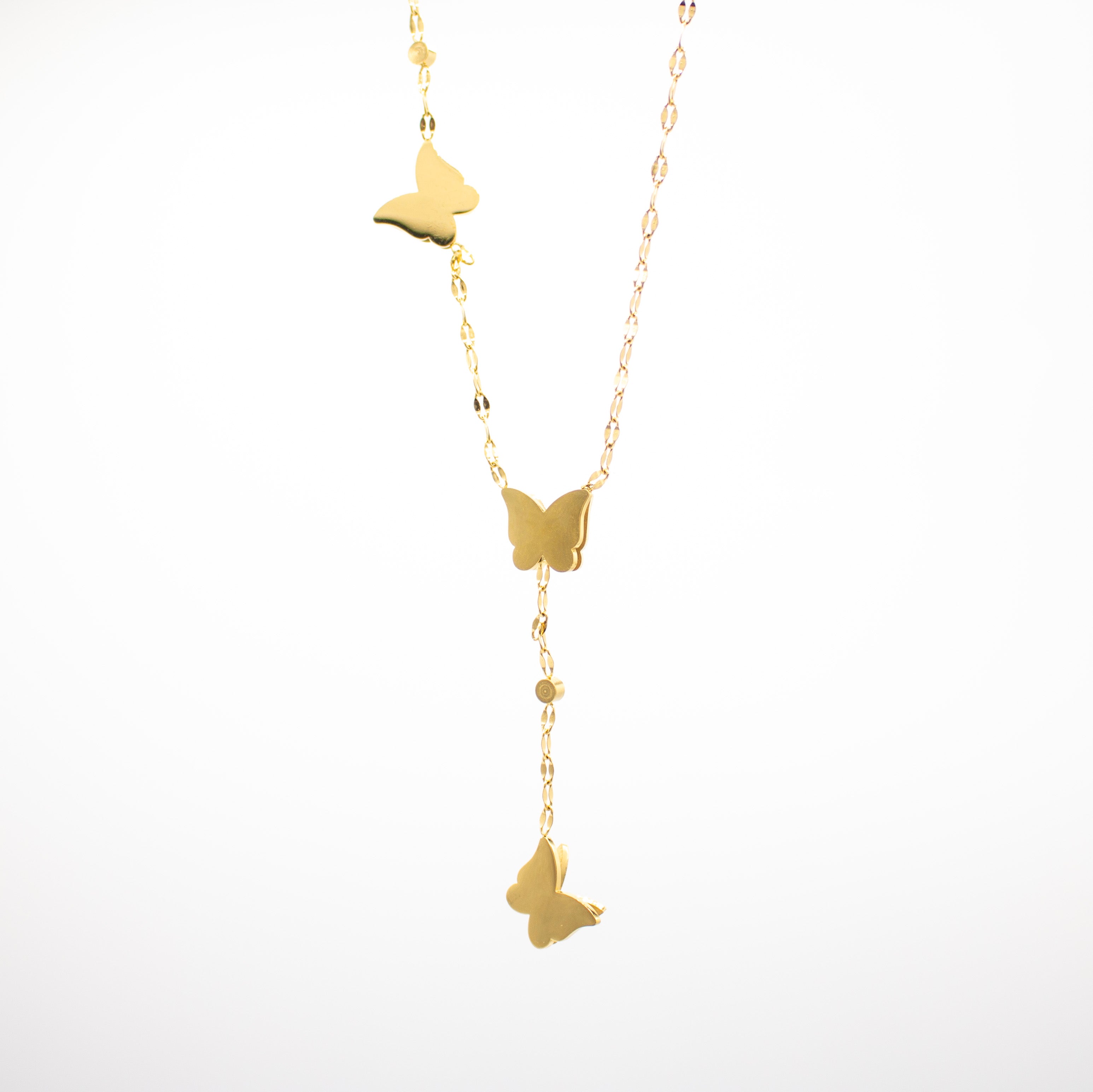 Golden Butterflies Necklace