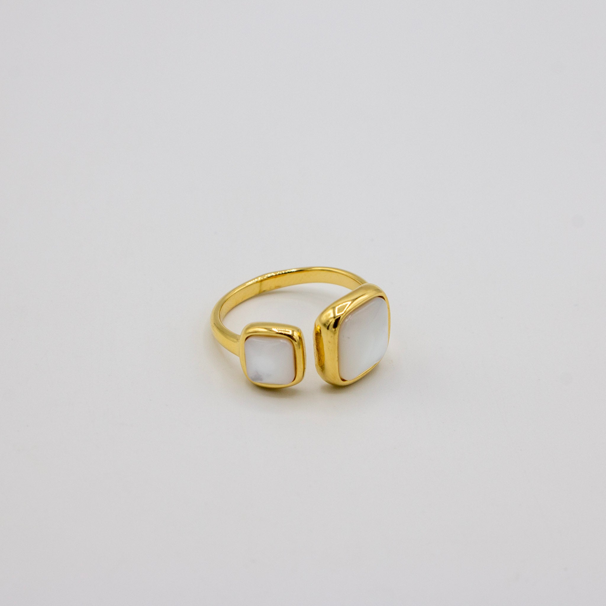 Square Partner Natural Shell Ring