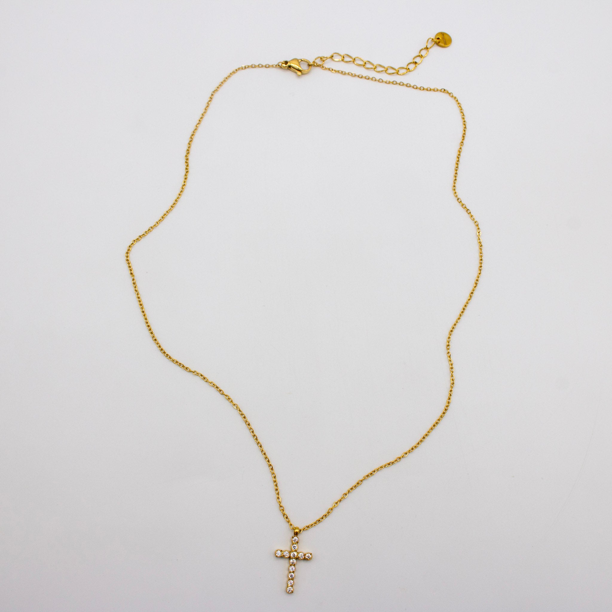Round-Cut Cz Cross Necklace