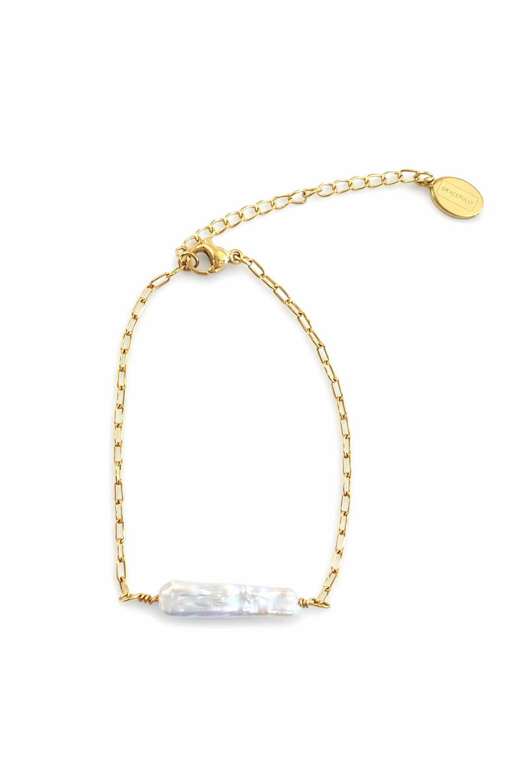 Freshwater Pearl Paperclip Dainty Bracelet