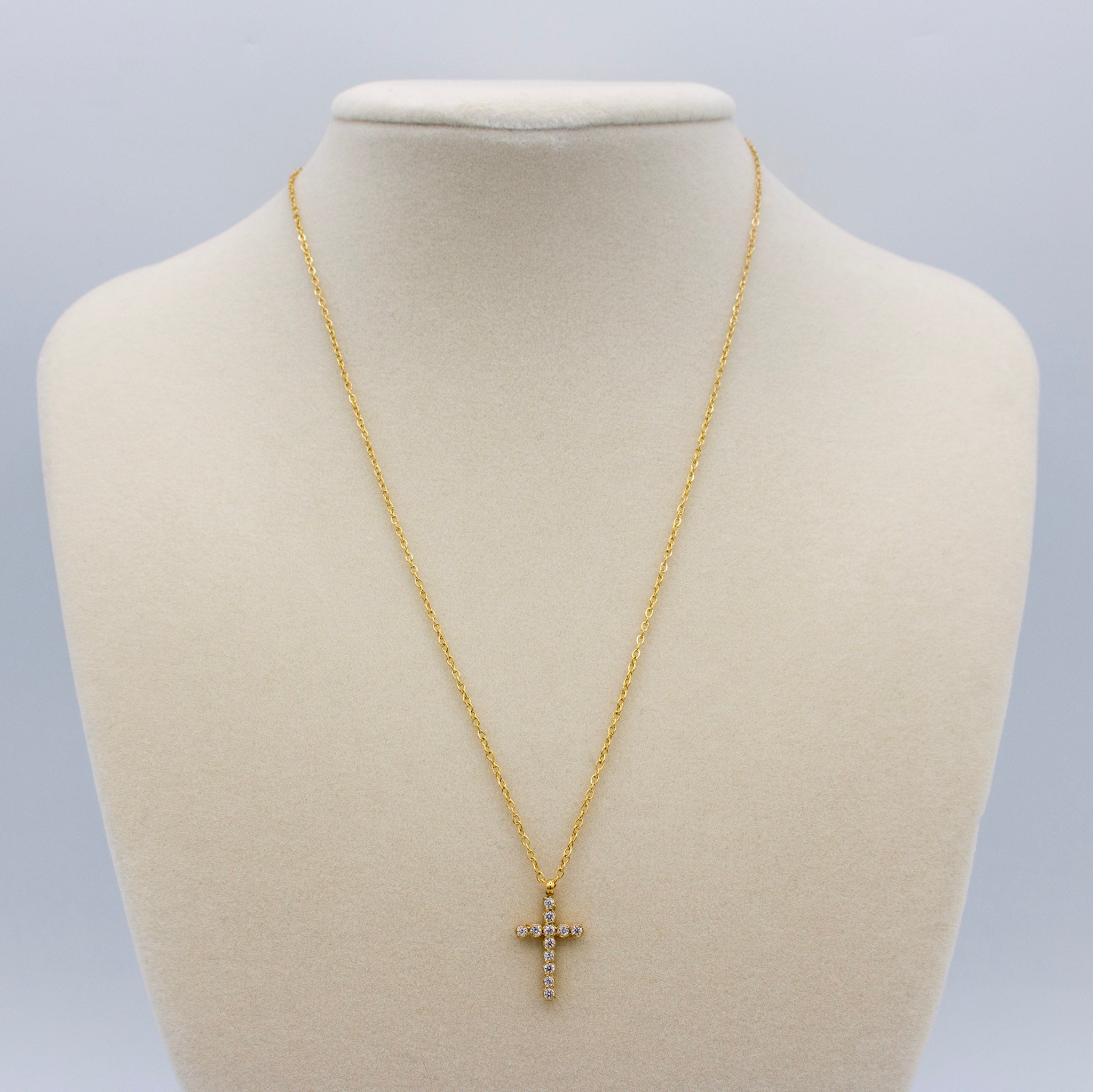 Round-Cut Cz Cross Necklace